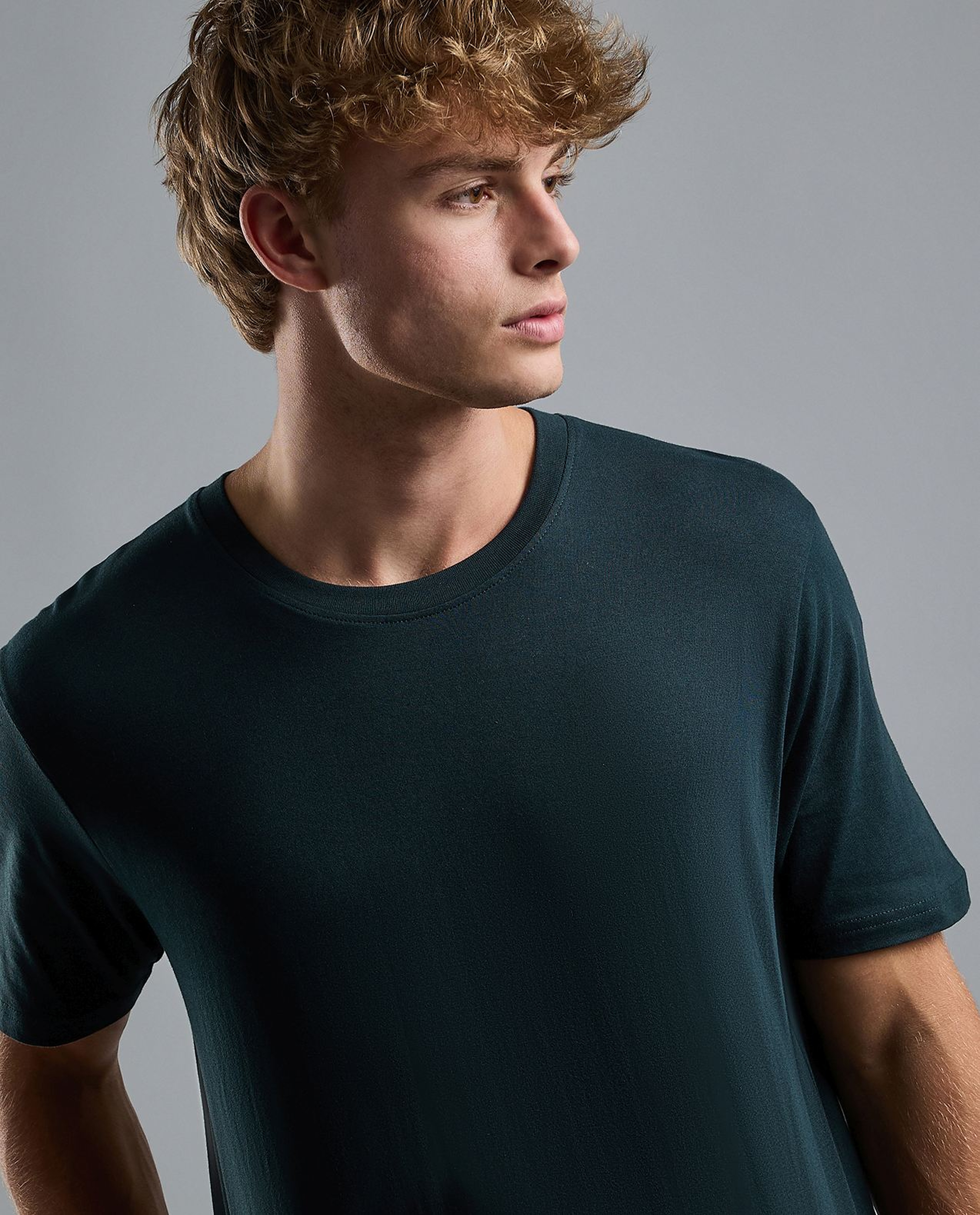 Solid T-Shirt with Crew Neck and Short Sleeves