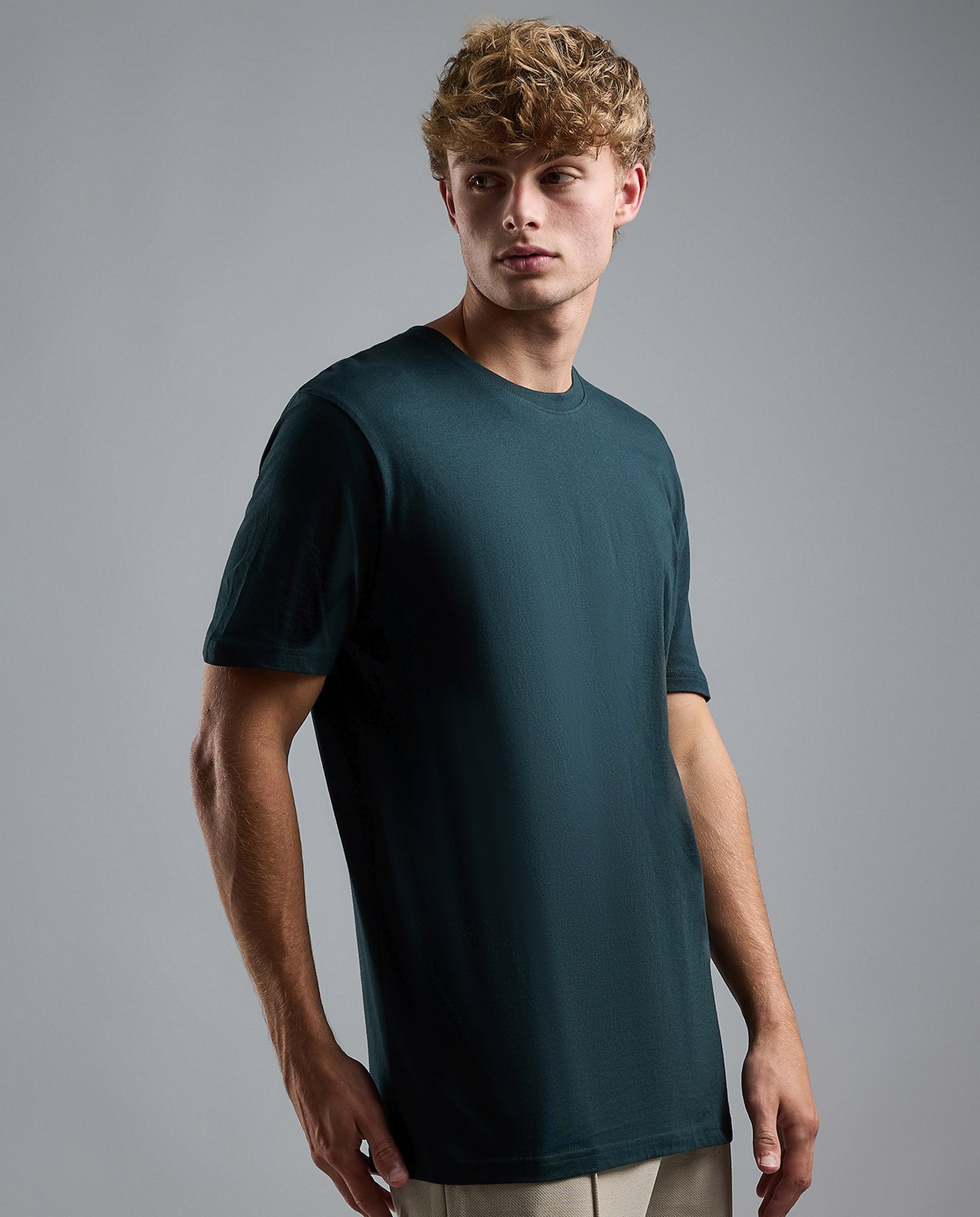 Solid T-Shirt with Crew Neck and Short Sleeves