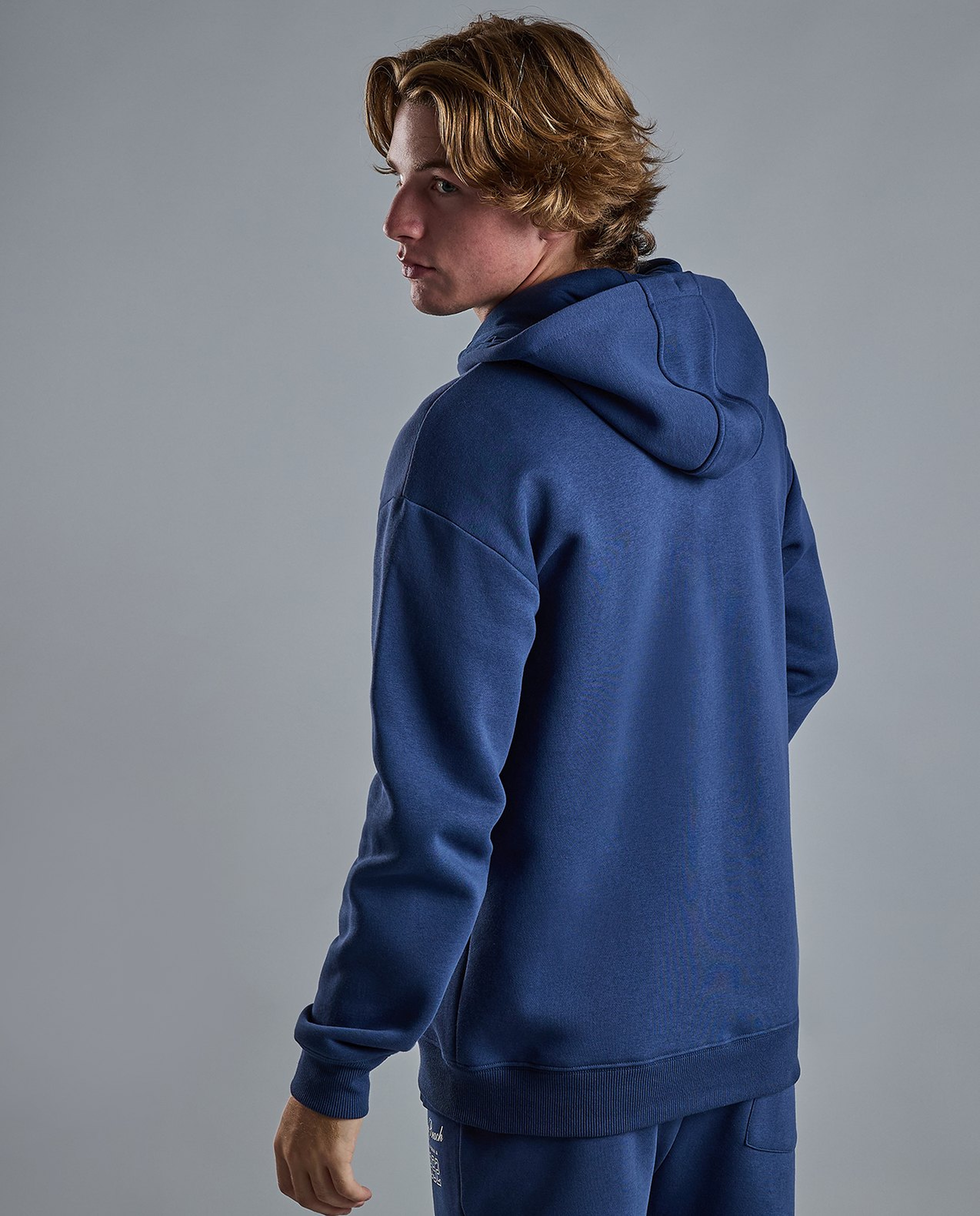 Typography Print Hooded Jacket with Zipper Closure