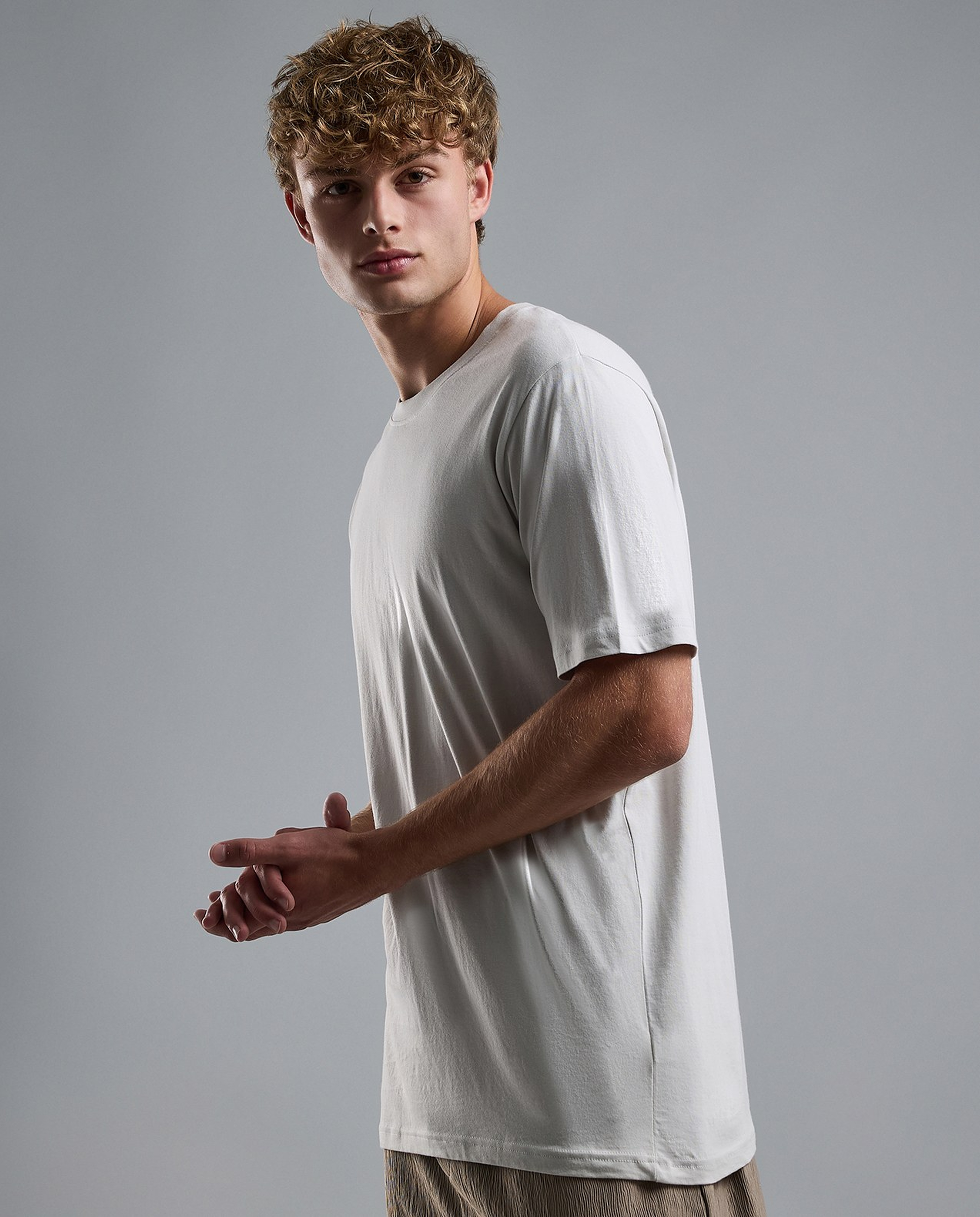 Solid T-Shirt with Crew Neck and Short Sleeves