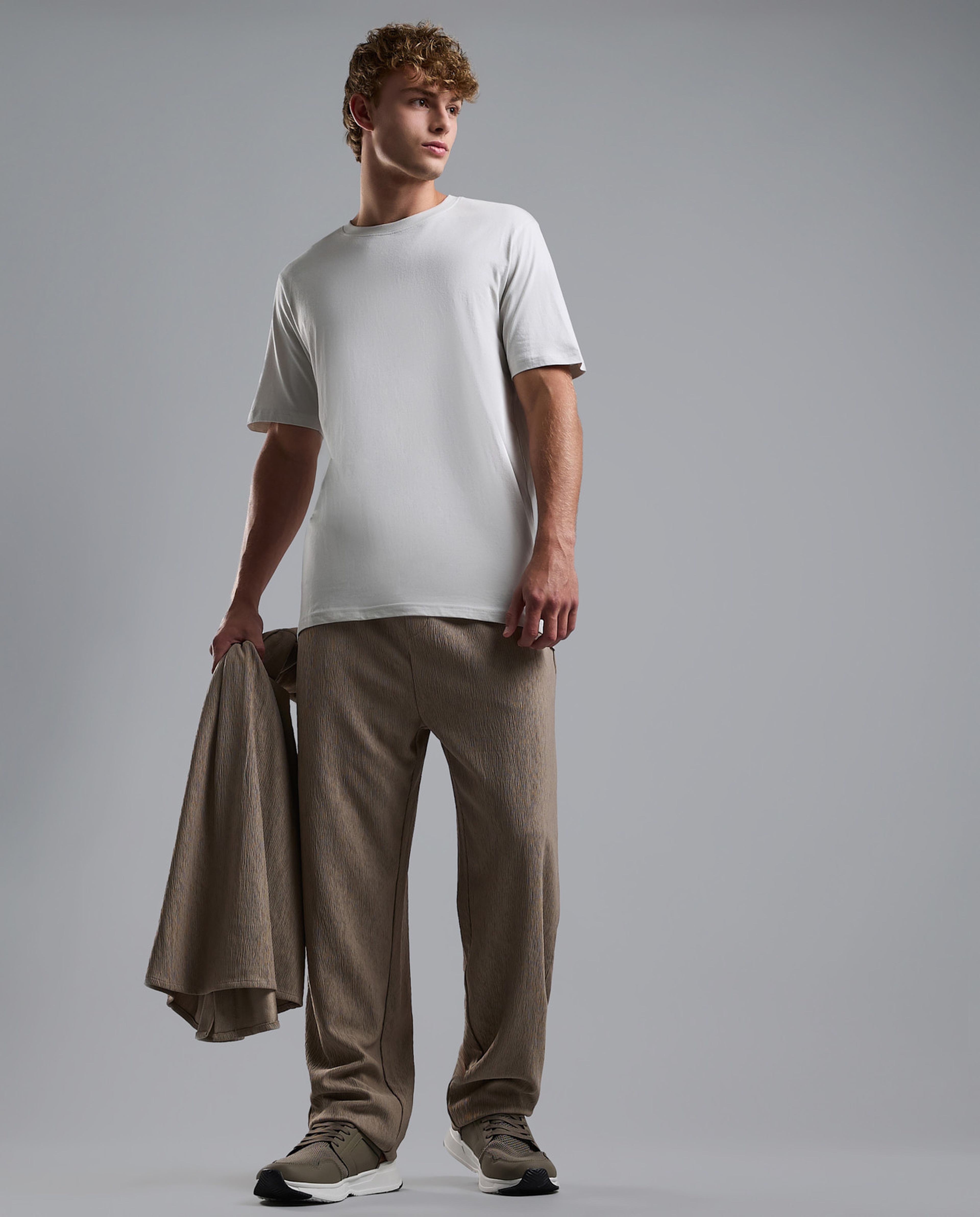Solid T-Shirt with Crew Neck and Short Sleeves
