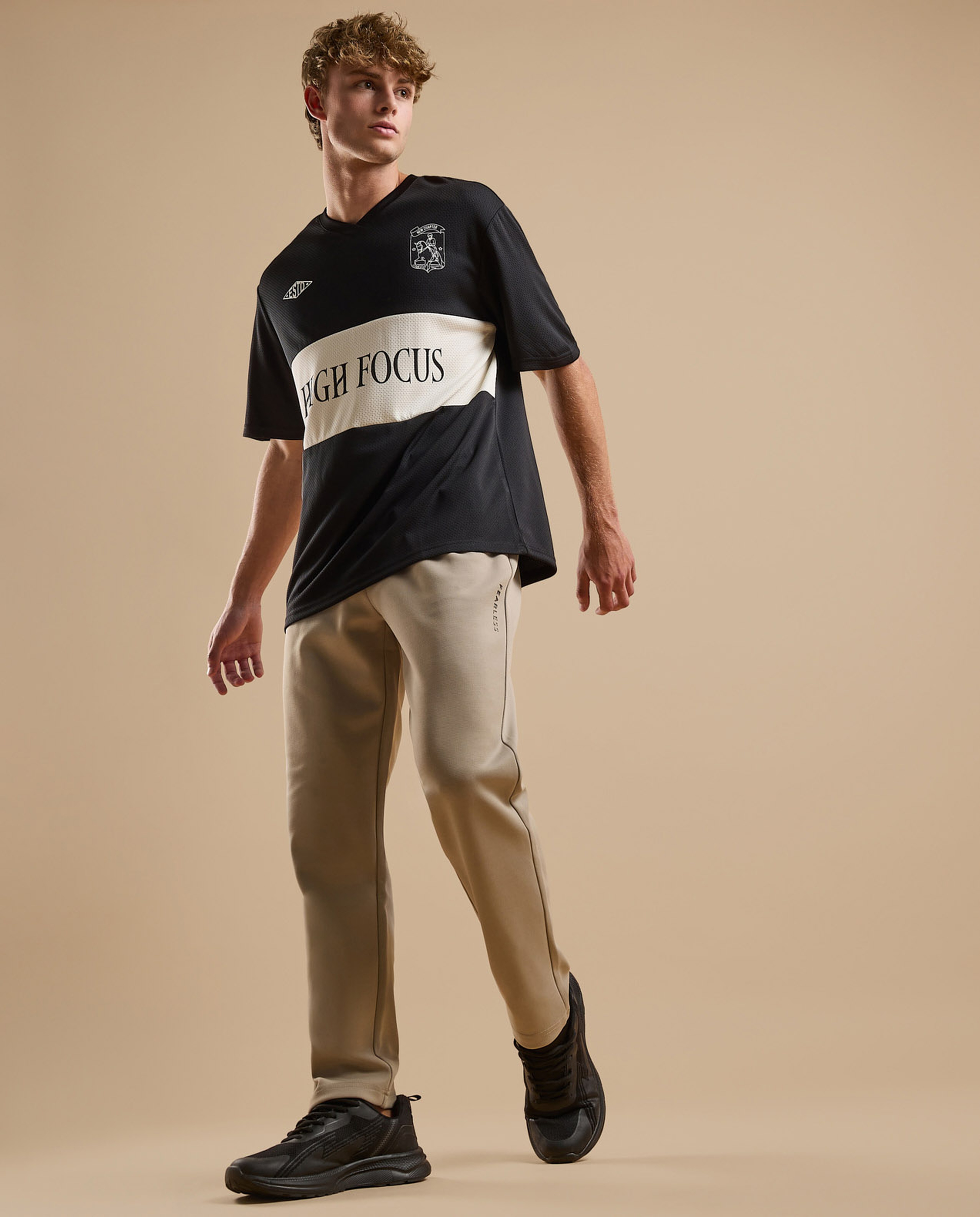 Printed Active T-Shirt with Crew Neck and Short Sleeves