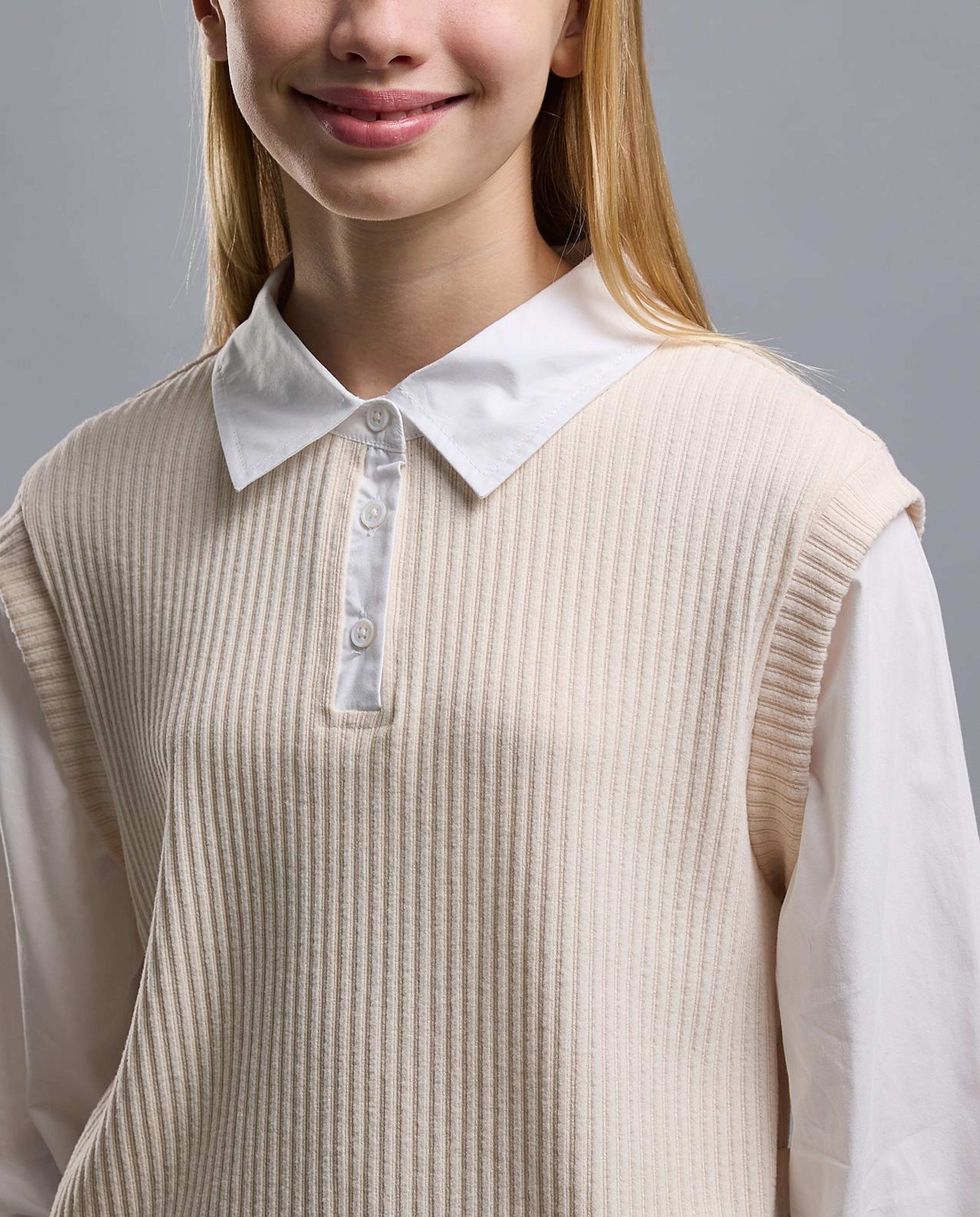 Solid Shirt Style Sweater