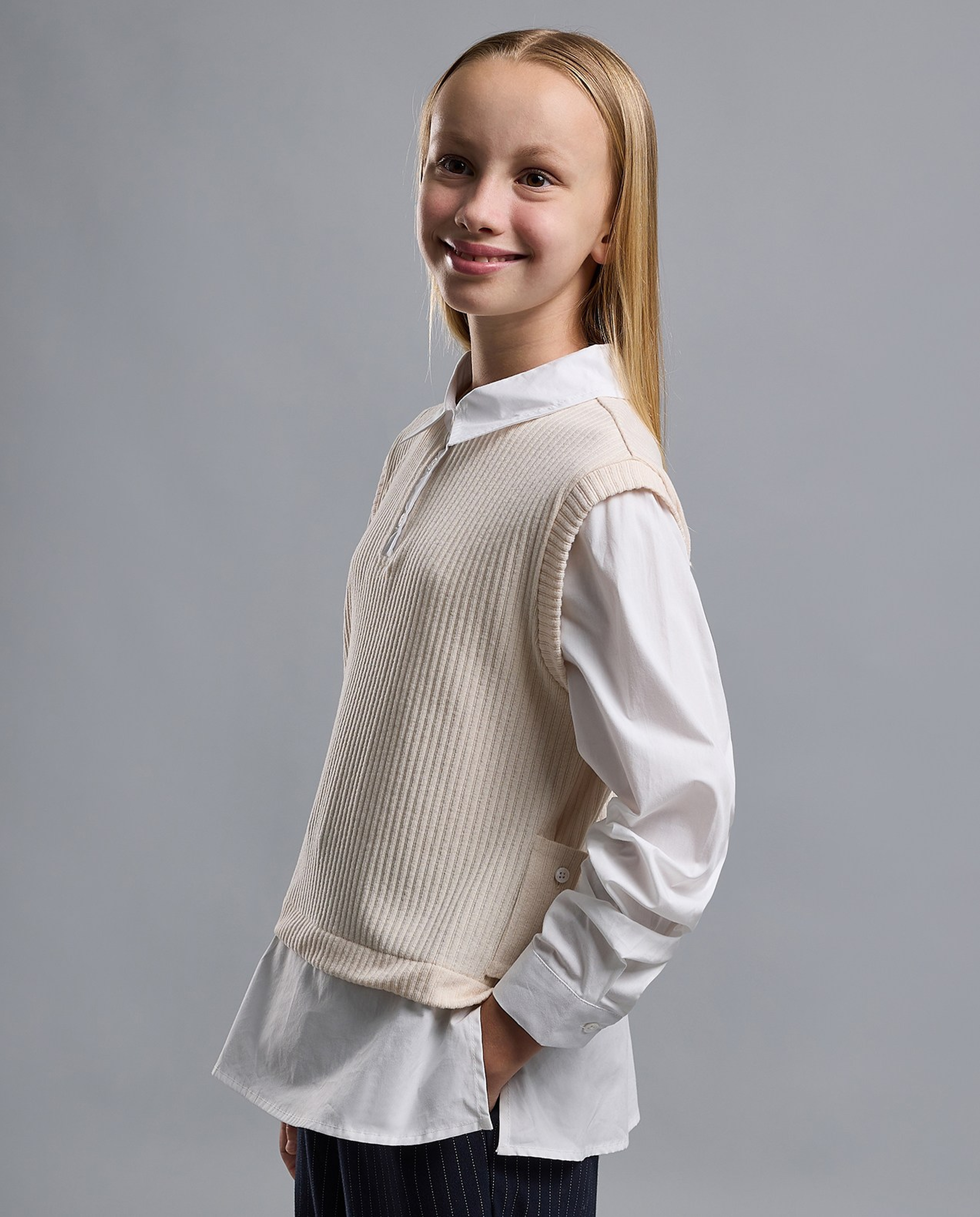 Solid Shirt Style Sweater