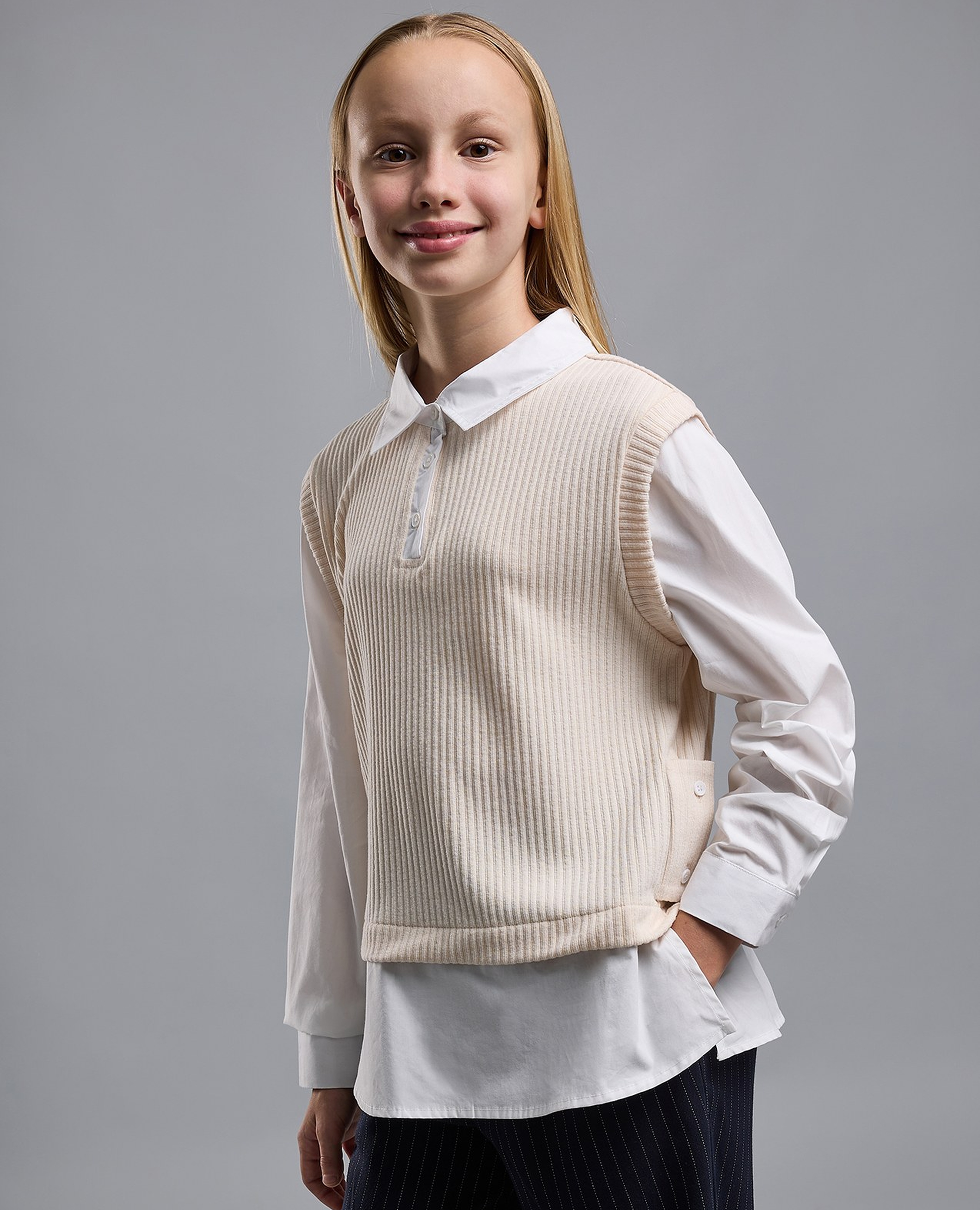 Solid Shirt Style Sweater