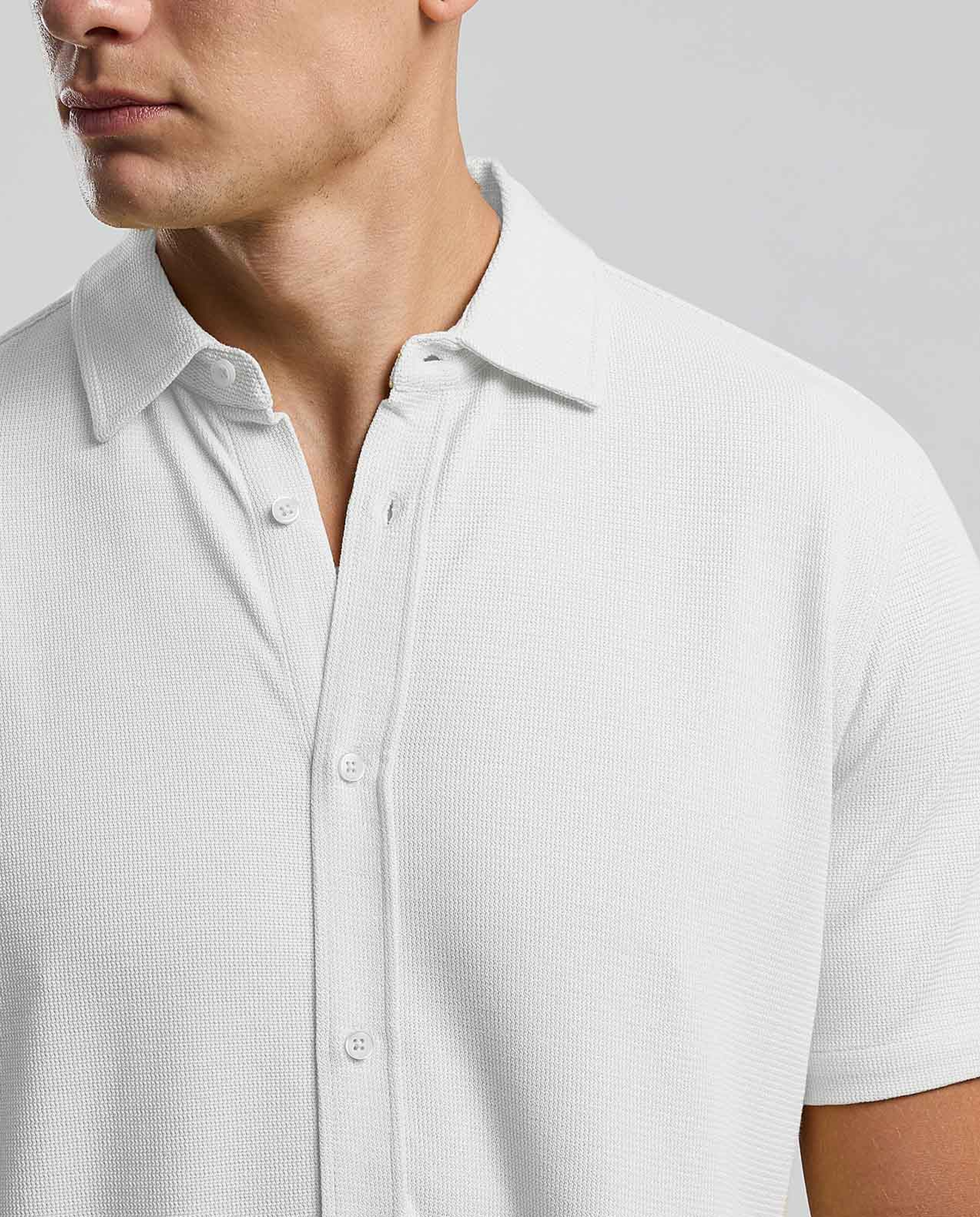 Textured Polo T-Shirt with Short Sleeves