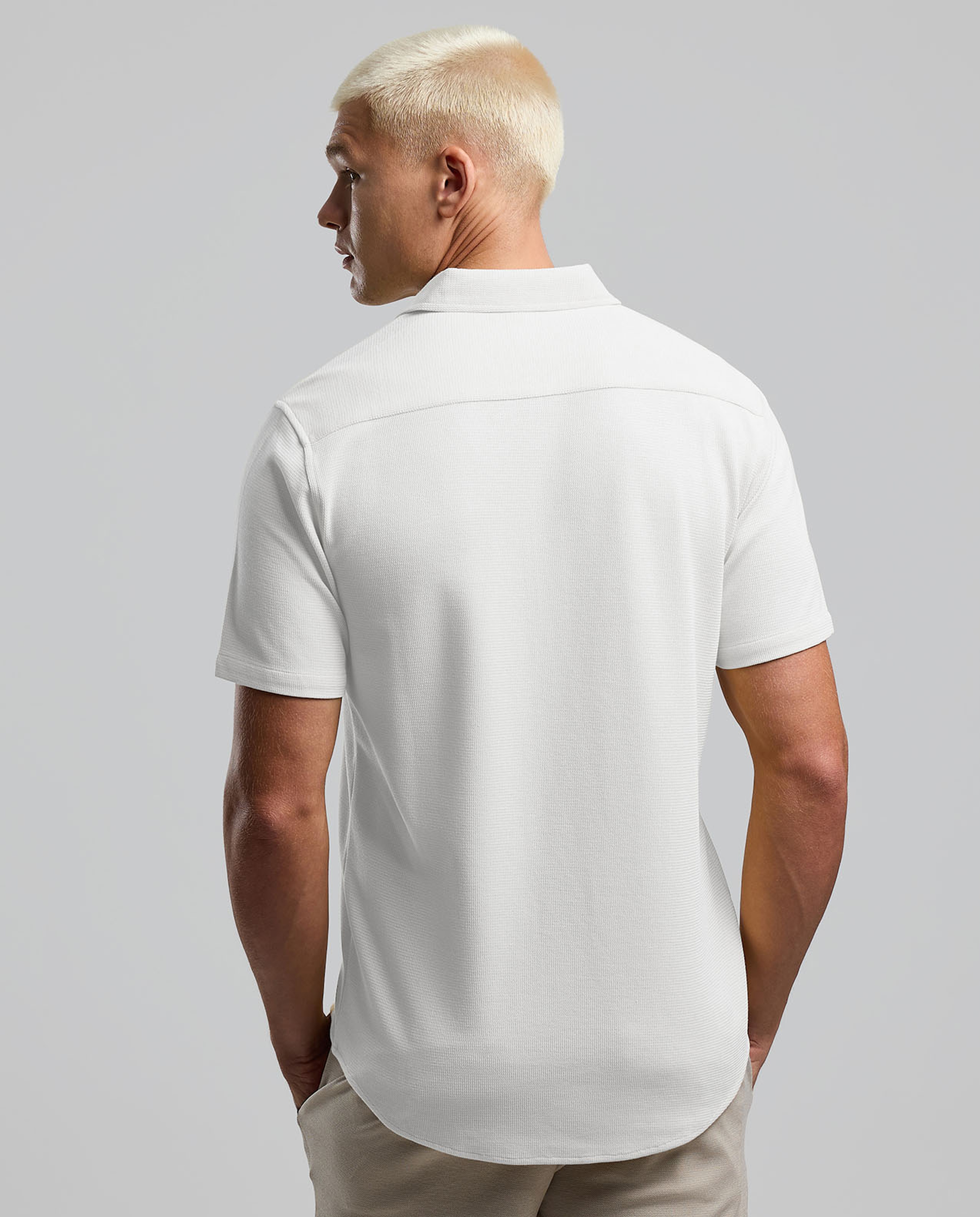 Textured Polo T-Shirt with Short Sleeves