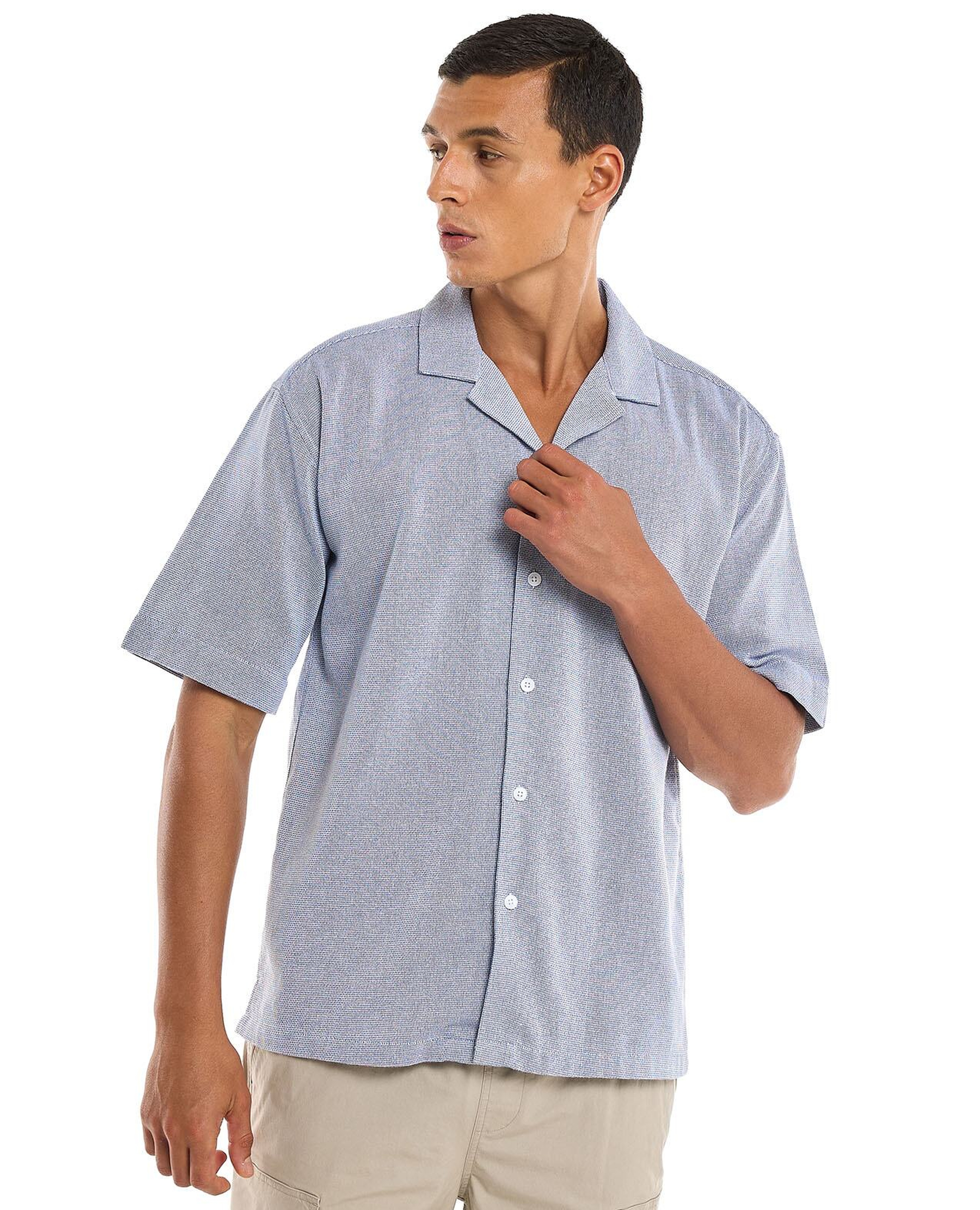 Men's Short Sleeve Textured Shirt