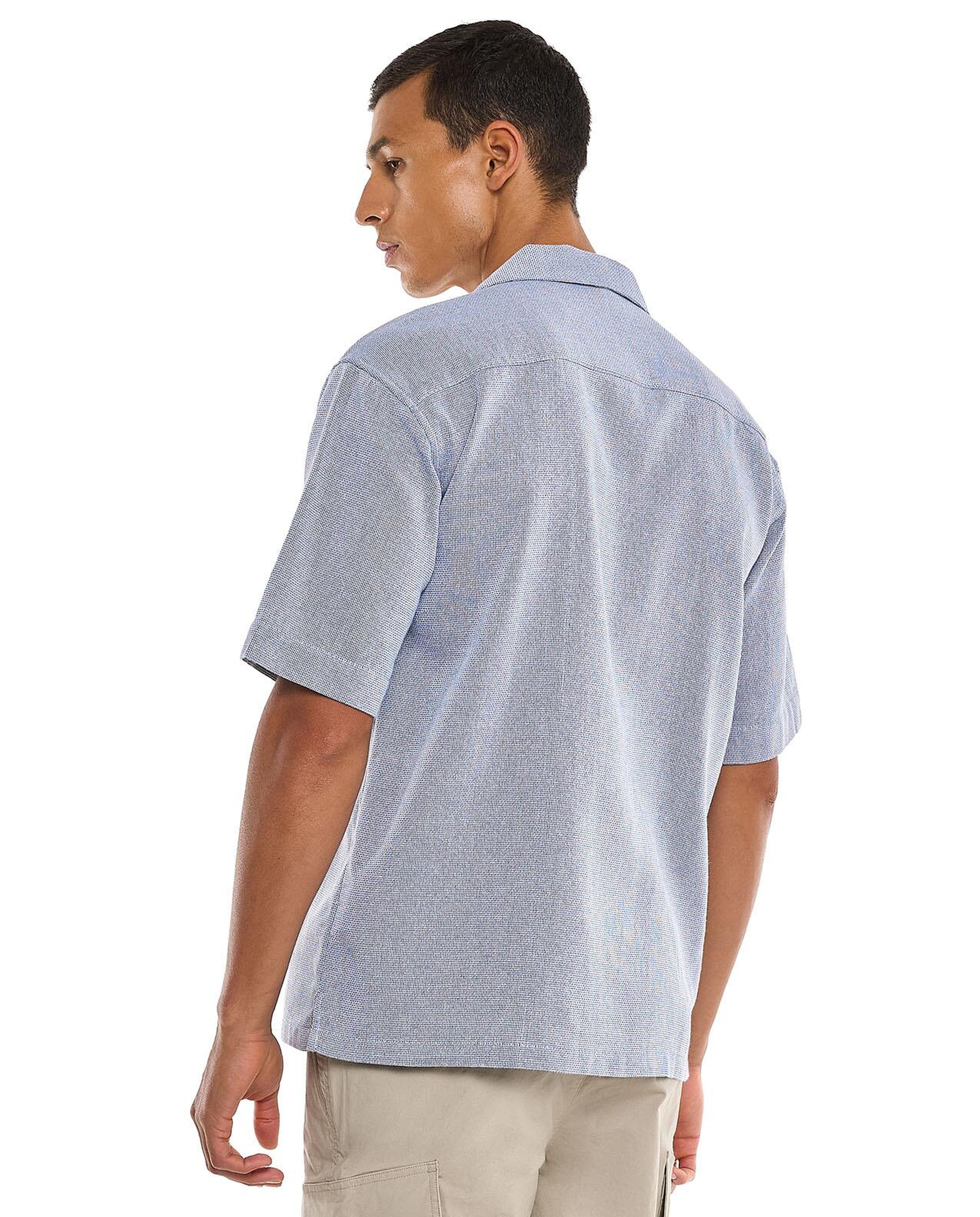 Men's Short Sleeve Textured Shirt