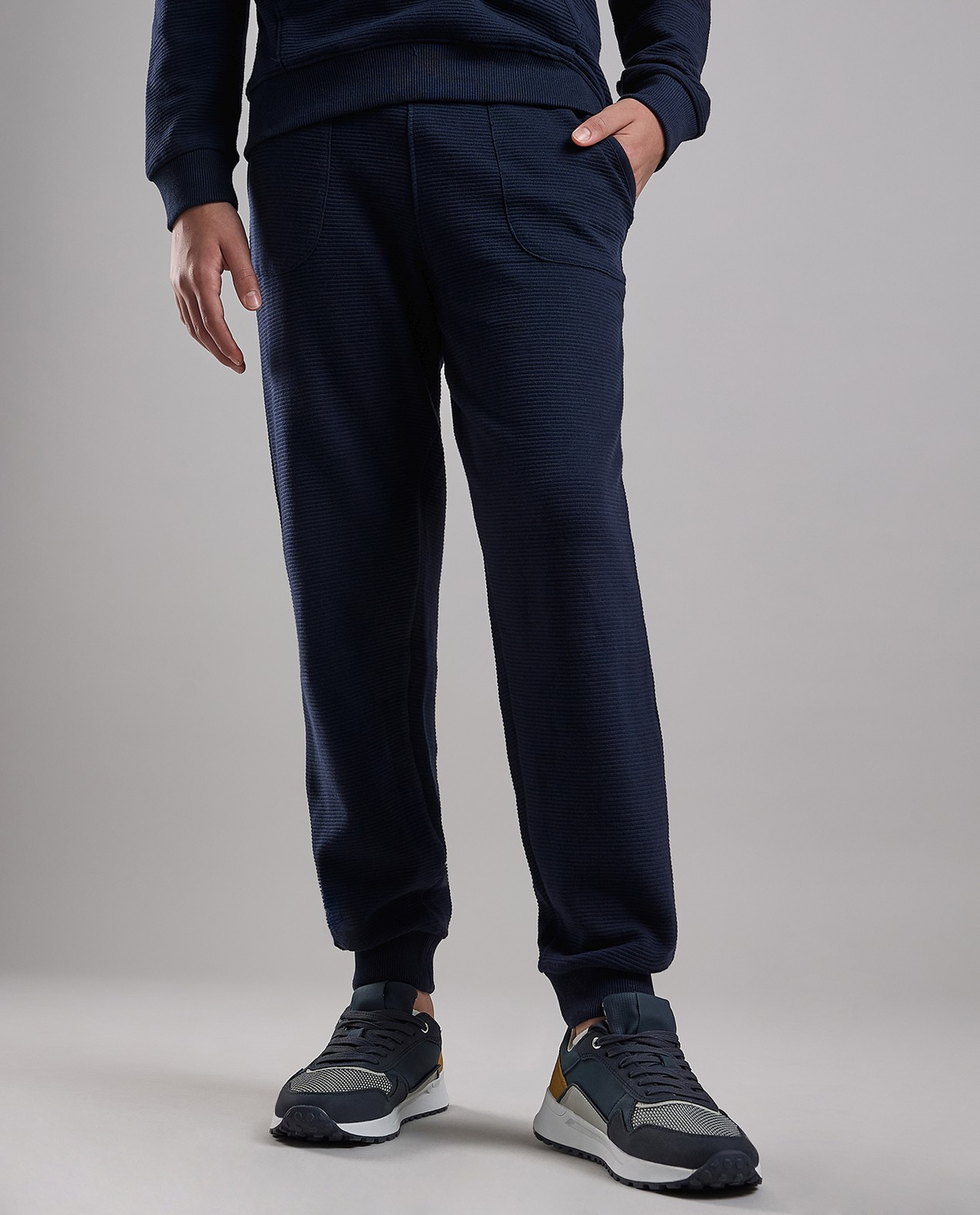 Solid Joggers with Drawstring Waist