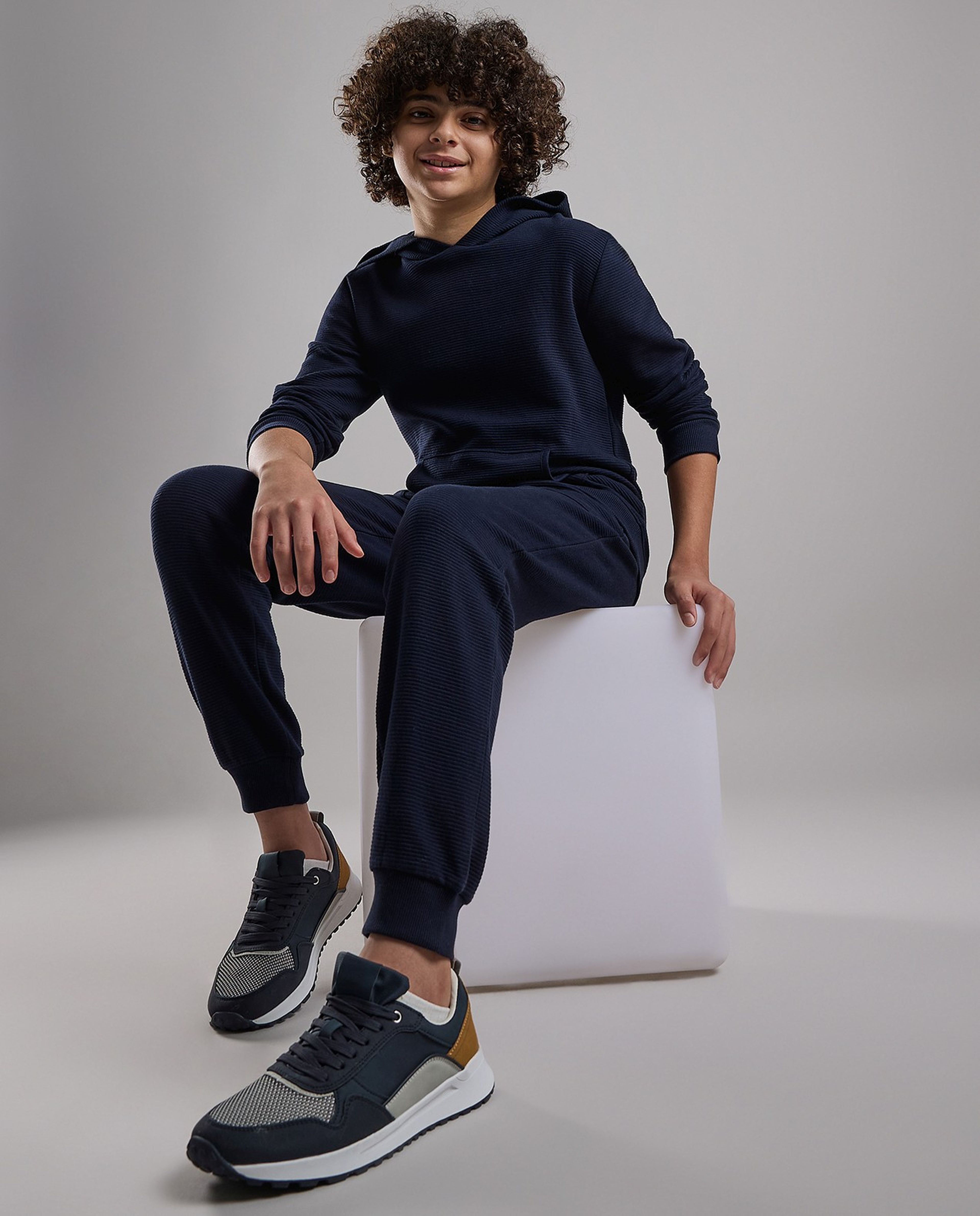 Solid Joggers with Drawstring Waist