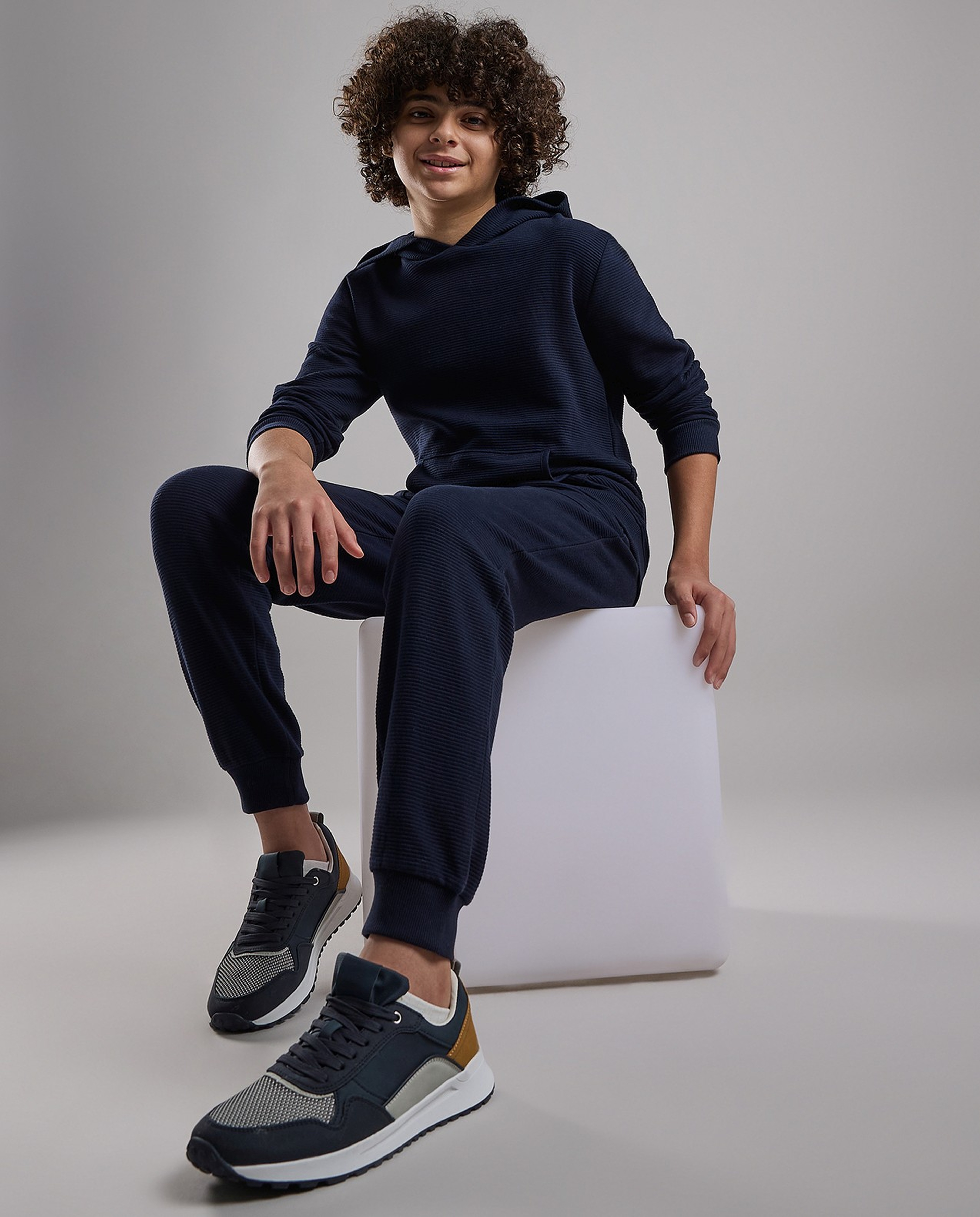 Solid Joggers with Drawstring Waist