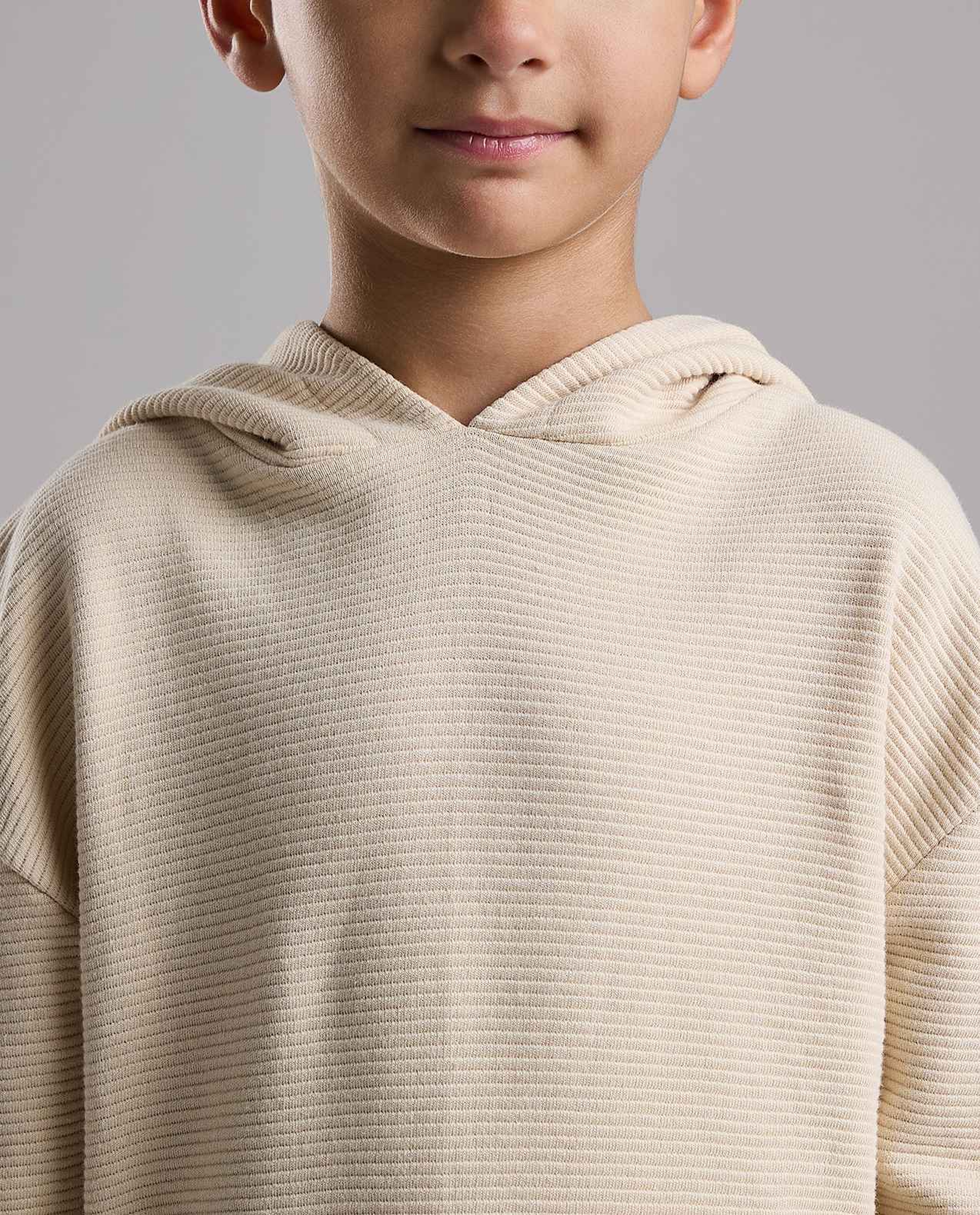 Solid Hoodie with Long Sleeves