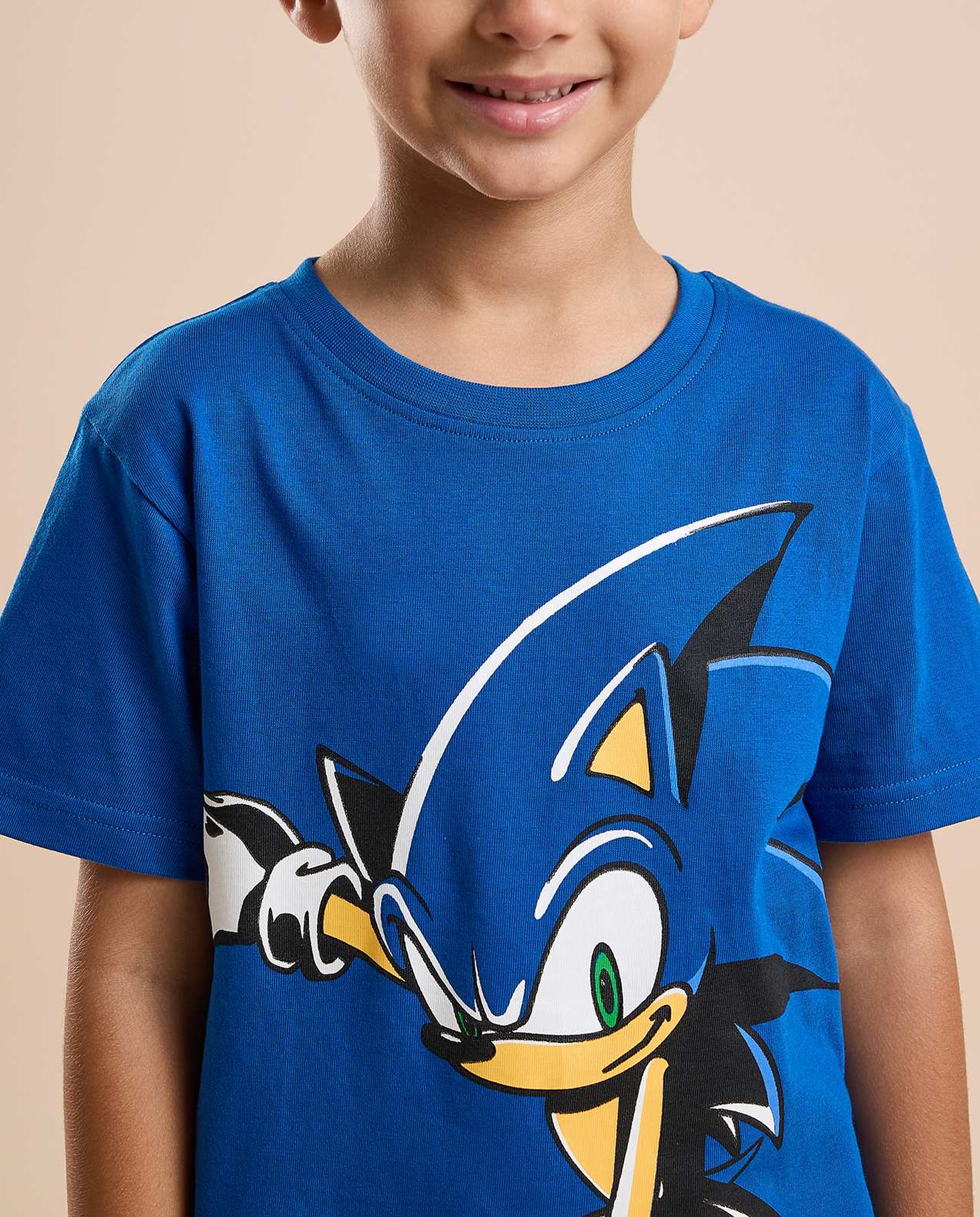 2 Pack Sonic Print T-Shirts with Short Sleeves