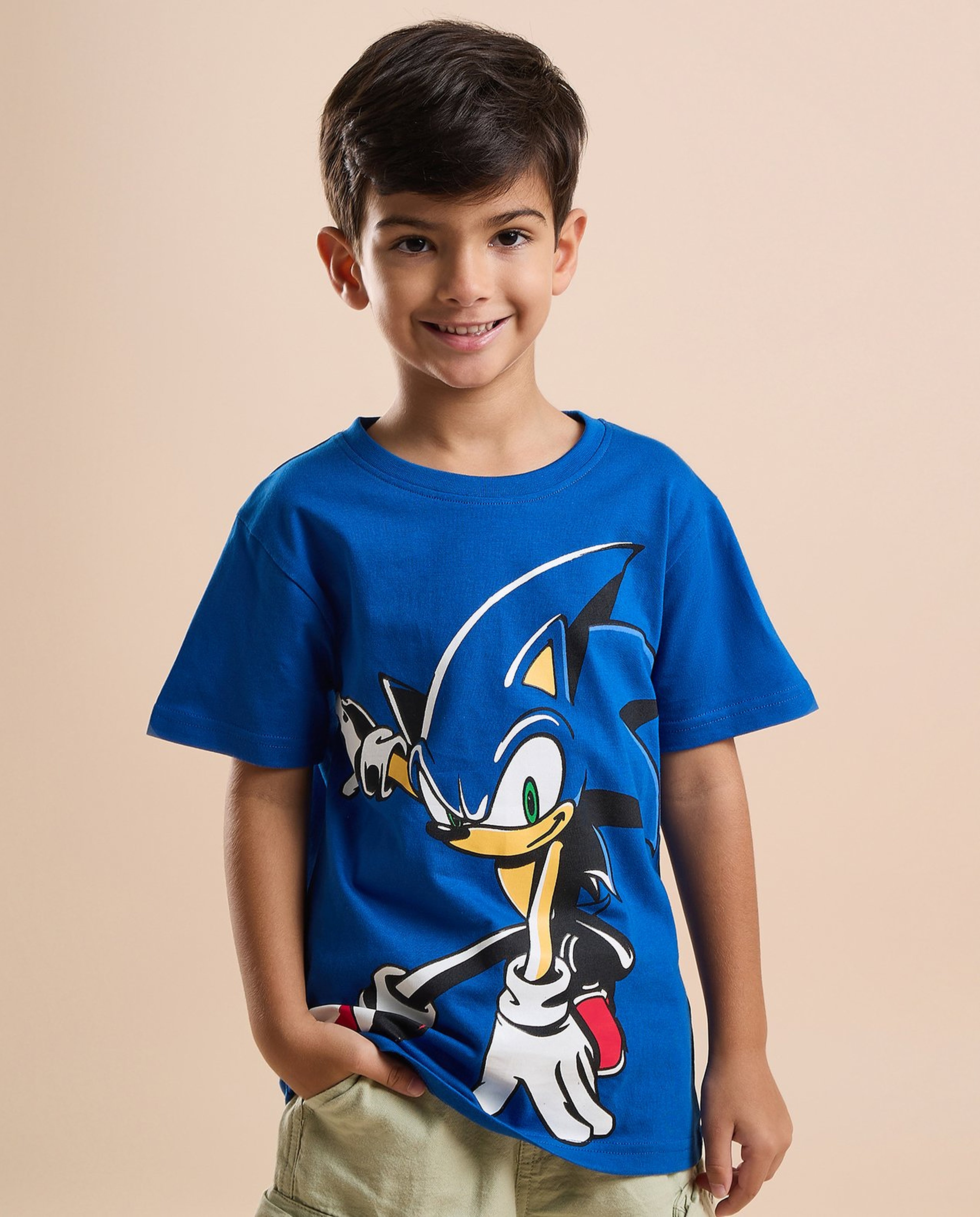 2 Pack Sonic Print T-Shirts with Short Sleeves