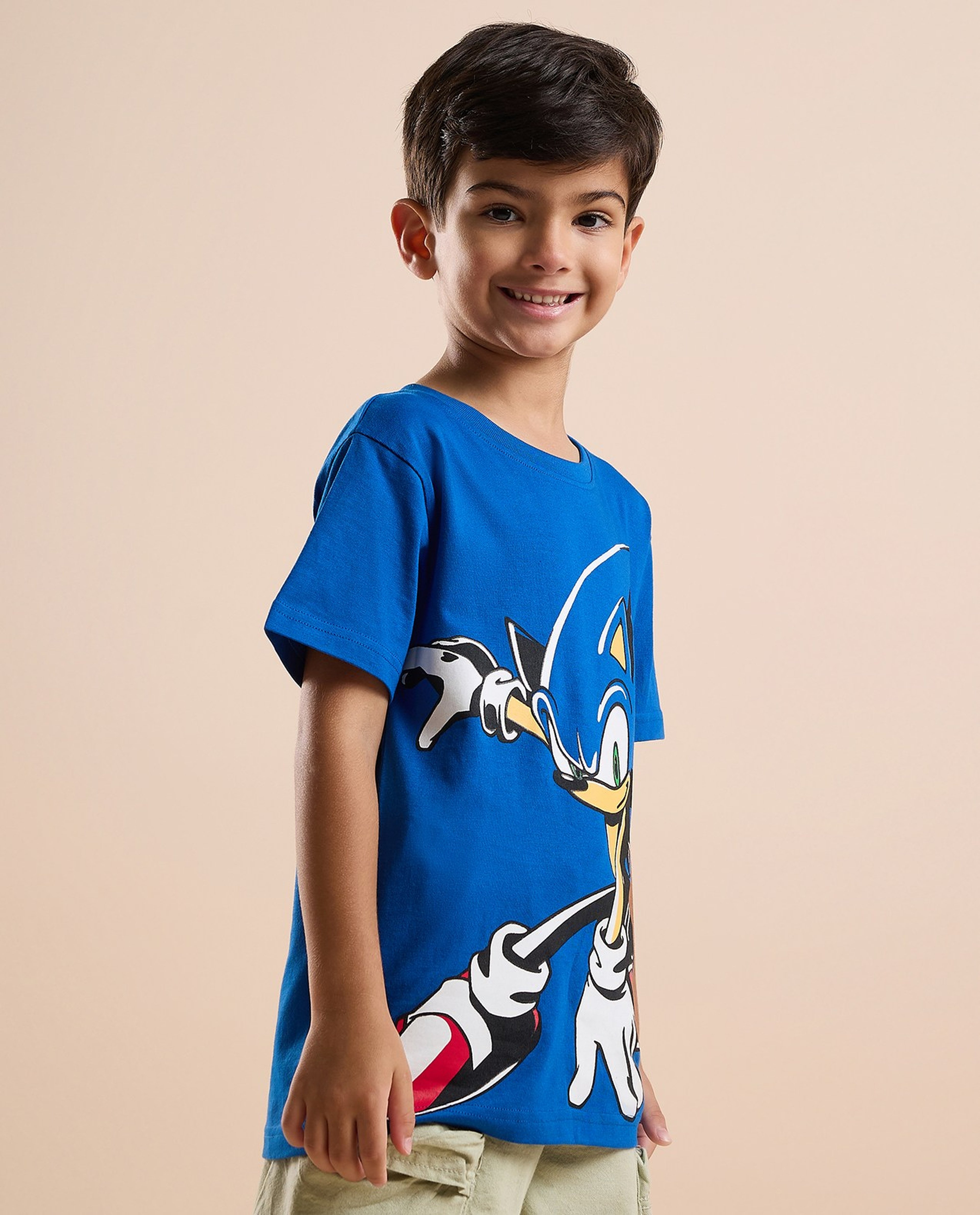 2 Pack Sonic Print T-Shirts with Short Sleeves