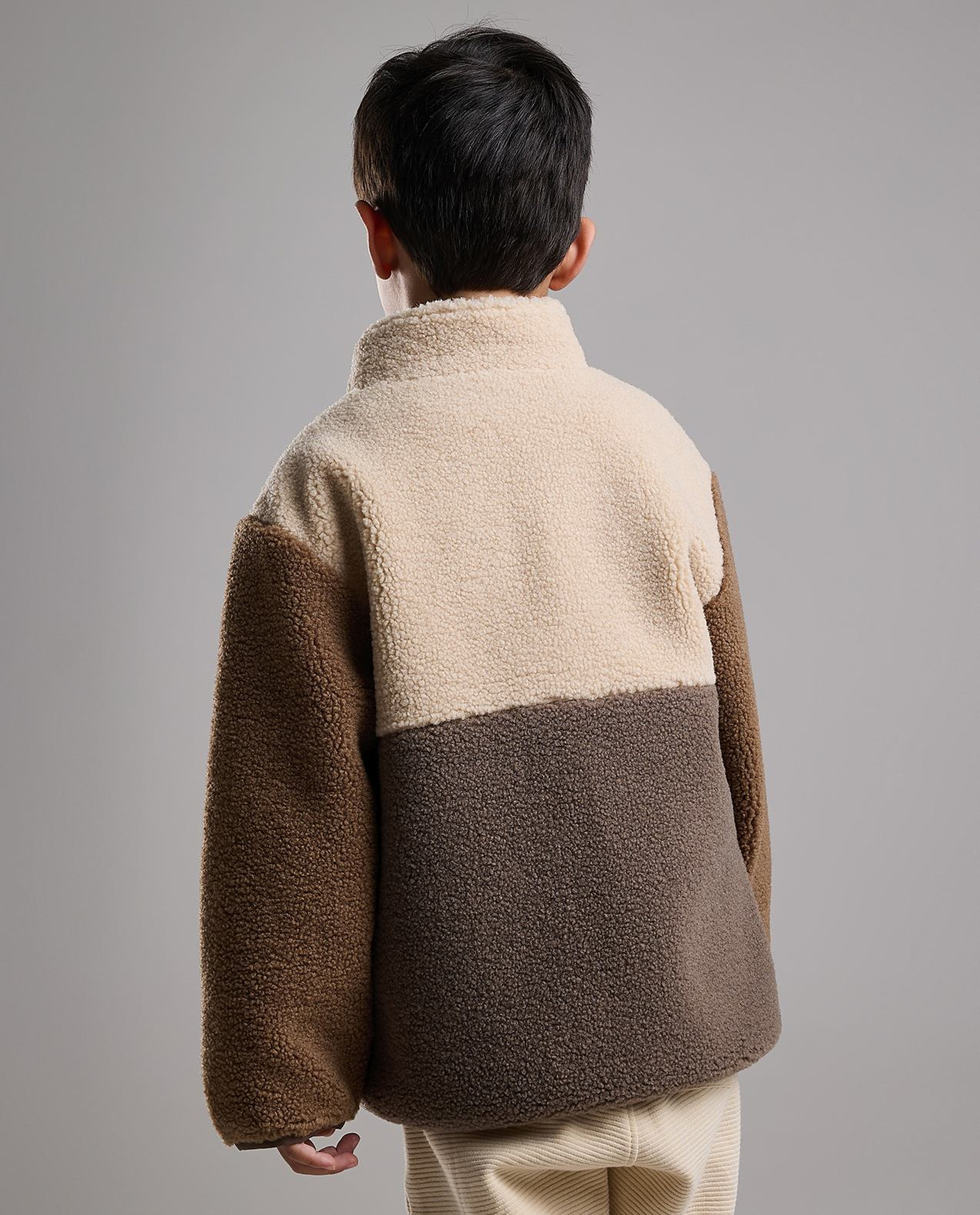 Color Block Jacket with Zipper Closure