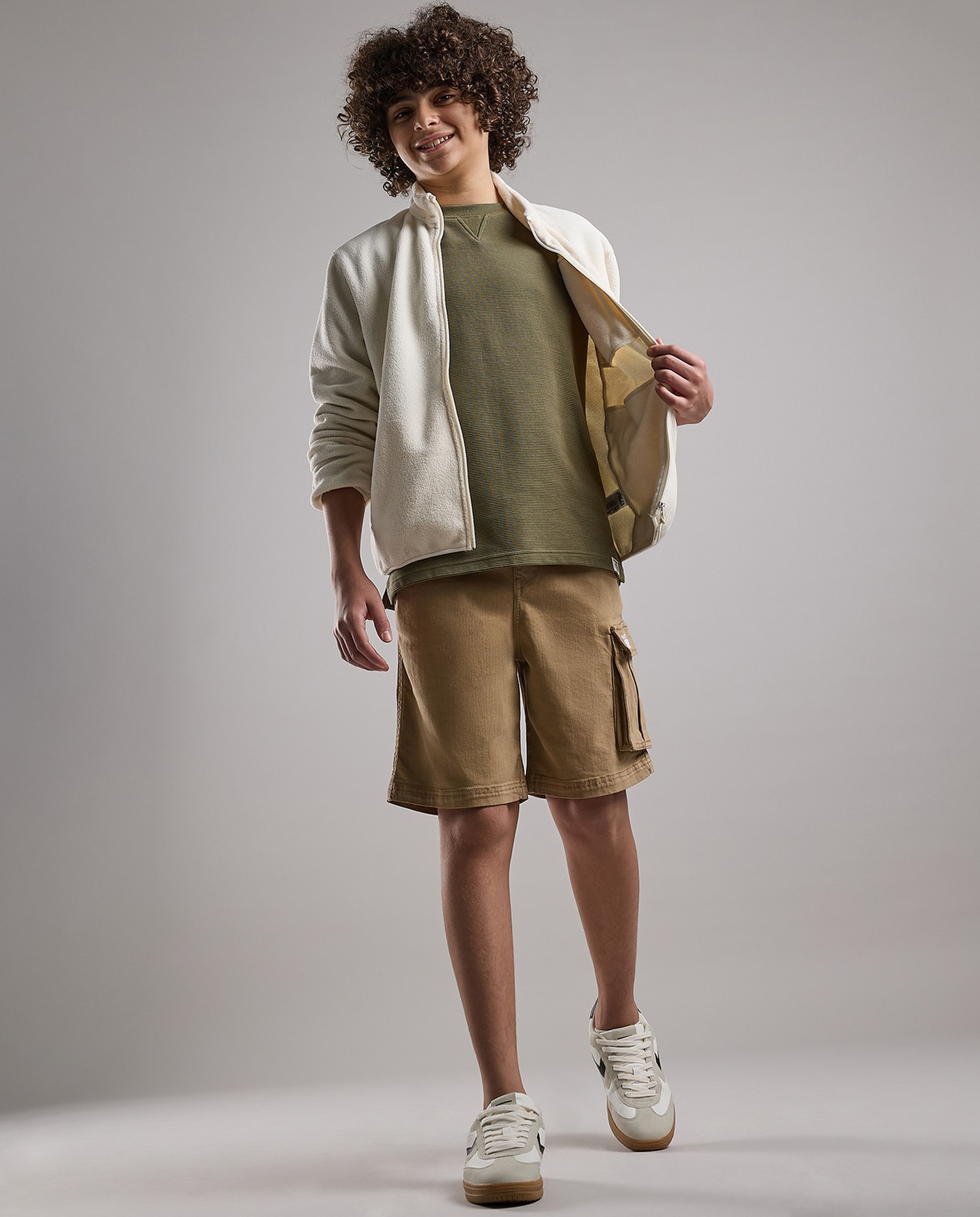 Solid T-Shirt with Crew Neck and Long Sleeves