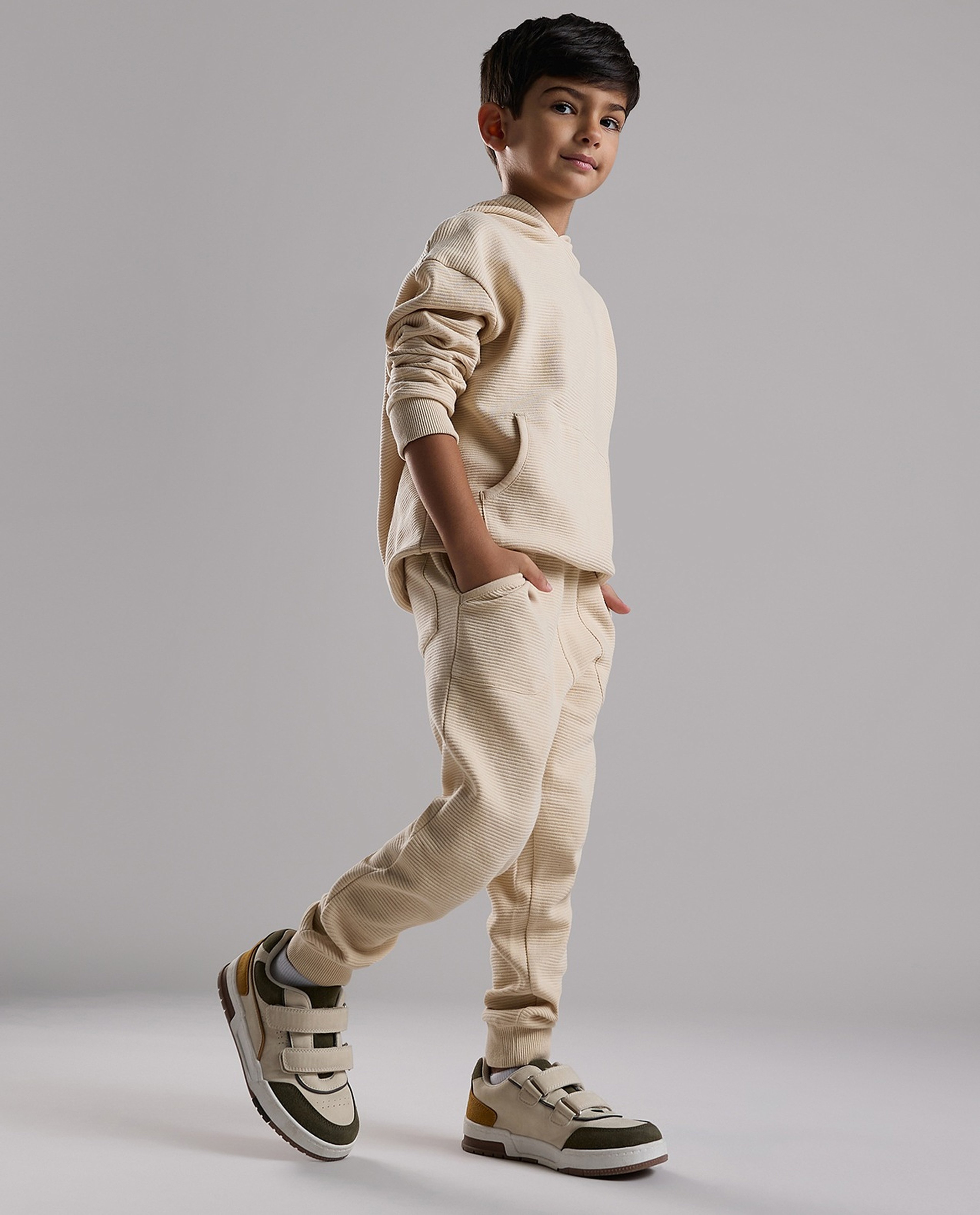 Textured Joggers with Drawstring Waist