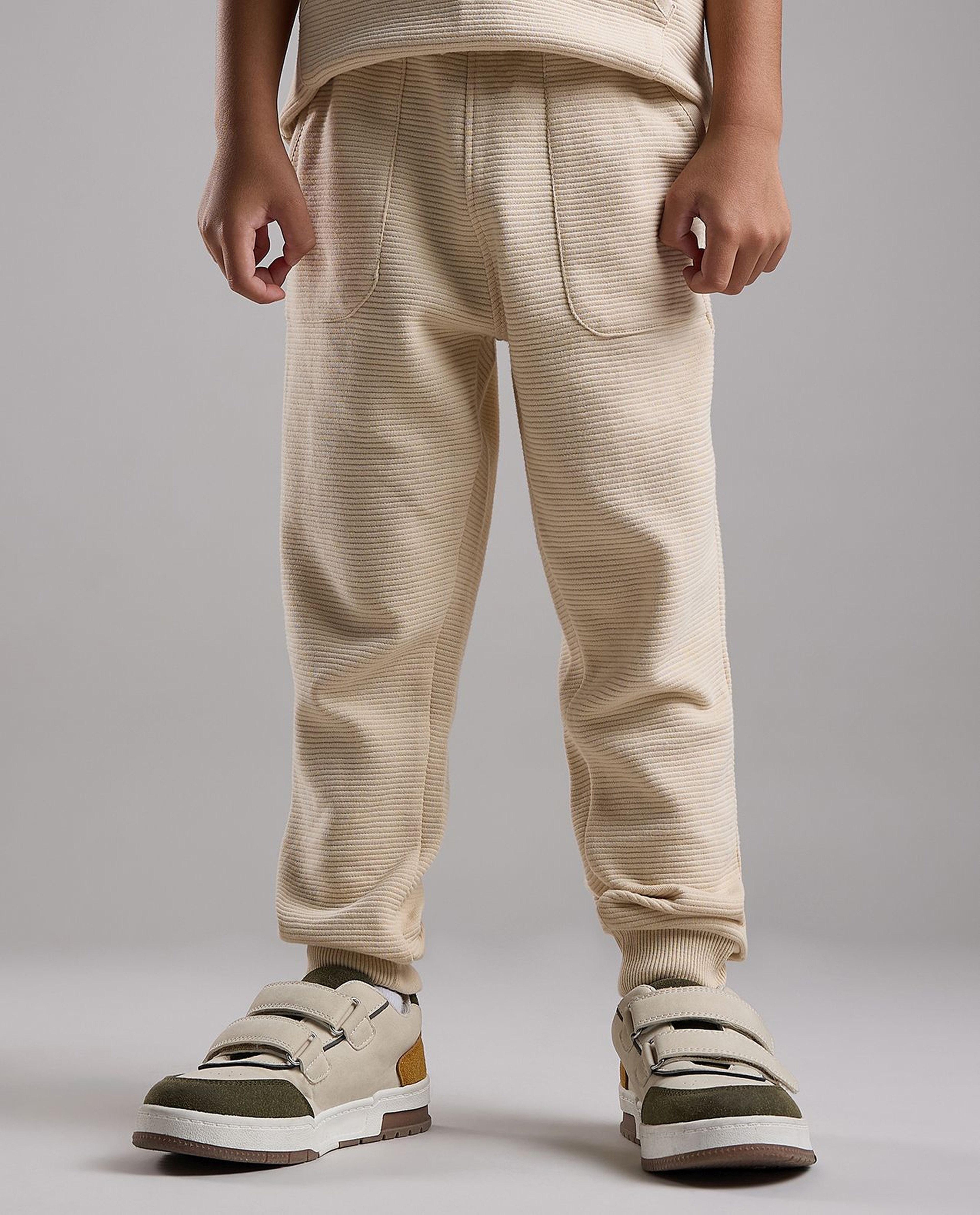 Textured Joggers with Drawstring Waist