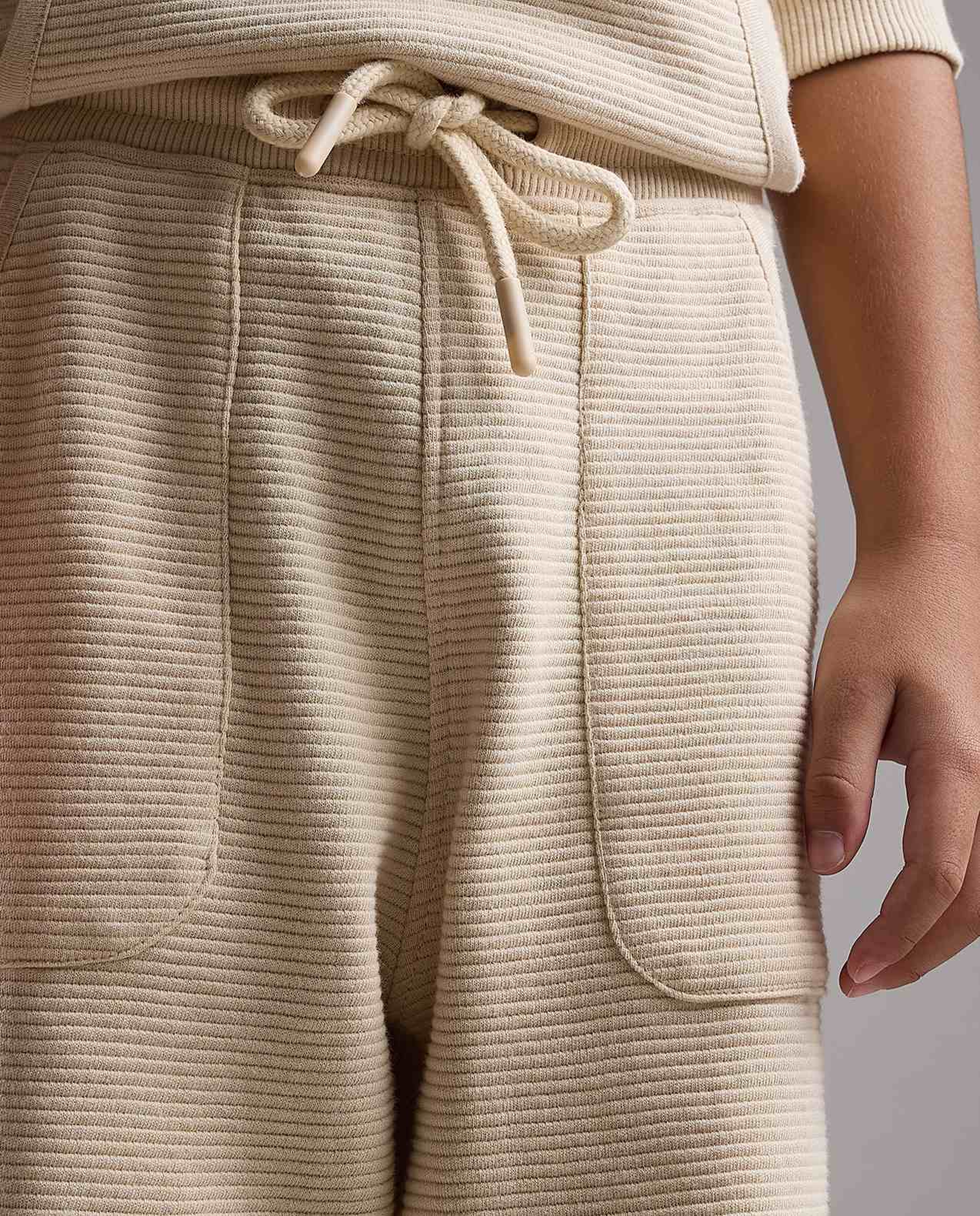 Textured Joggers with Drawstring Waist