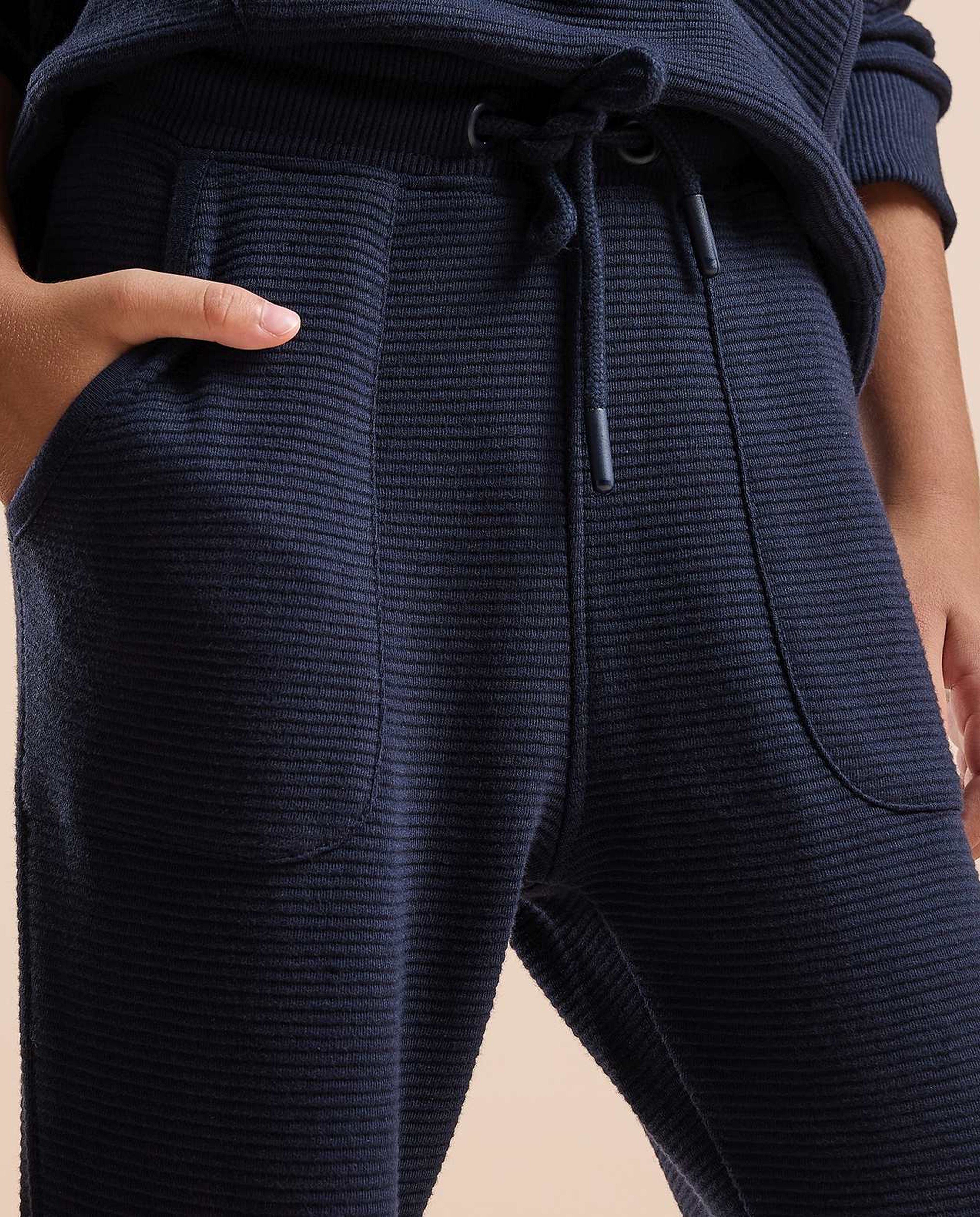 Textured Joggers with Drawstring Waist