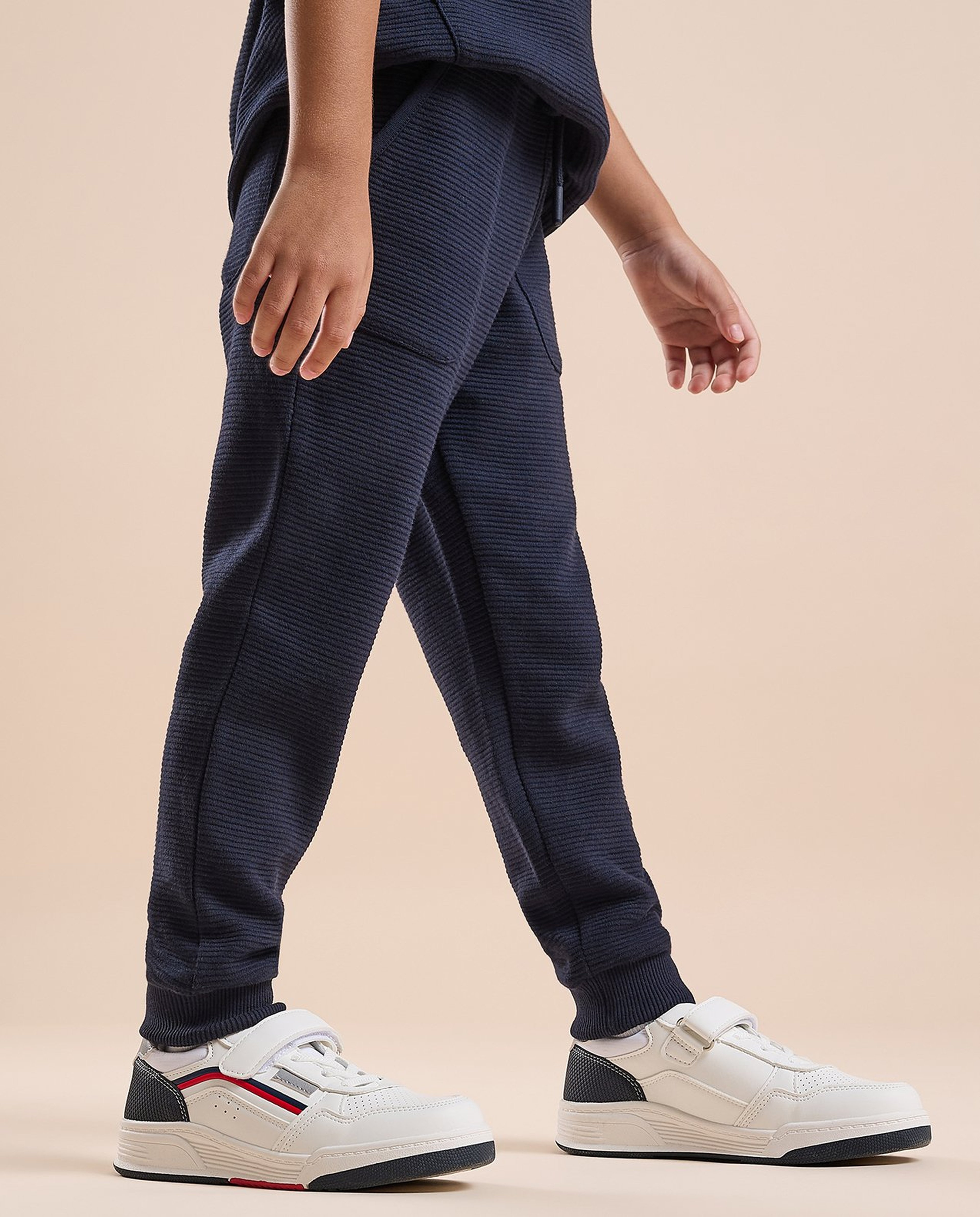 Textured Joggers with Drawstring Waist