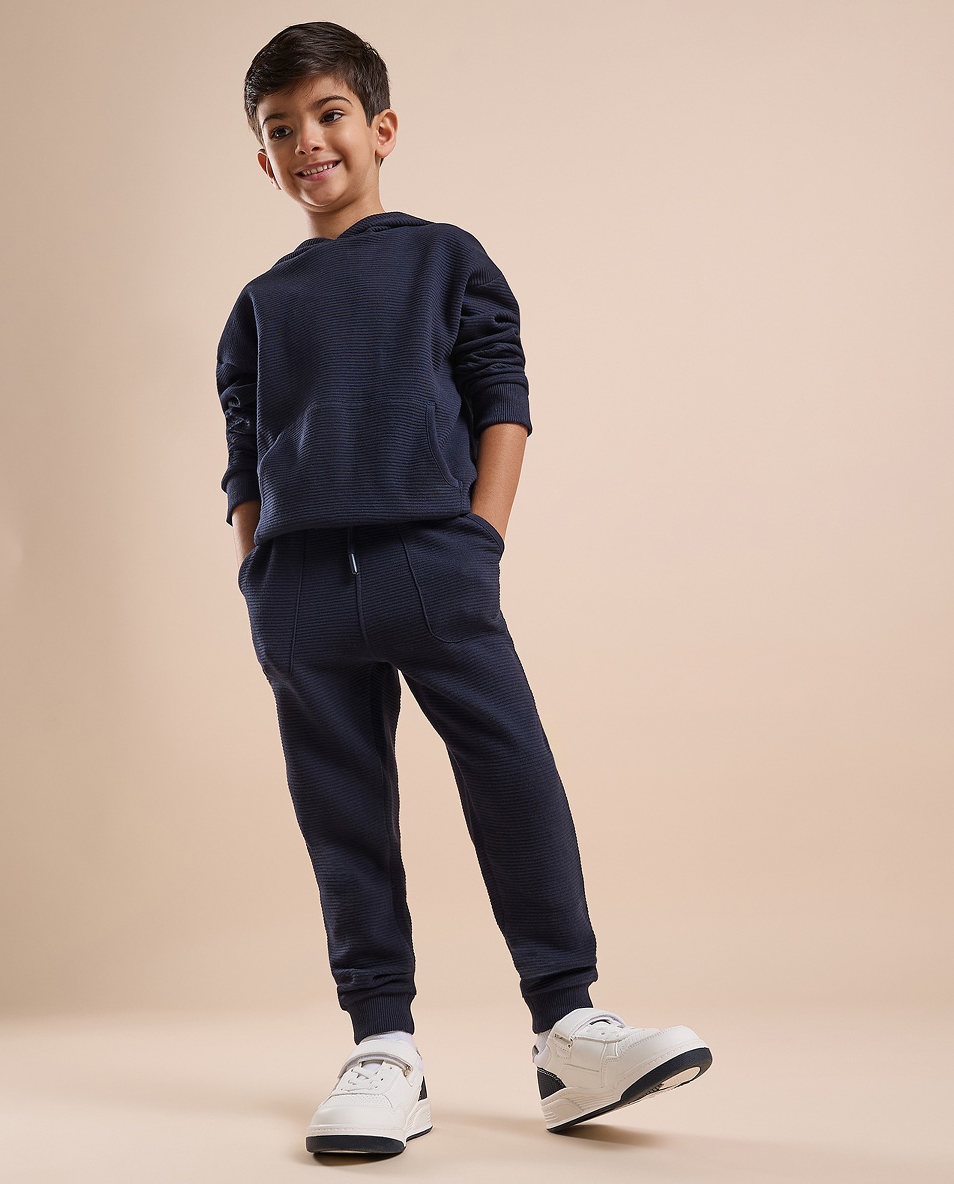 Textured Joggers with Drawstring Waist