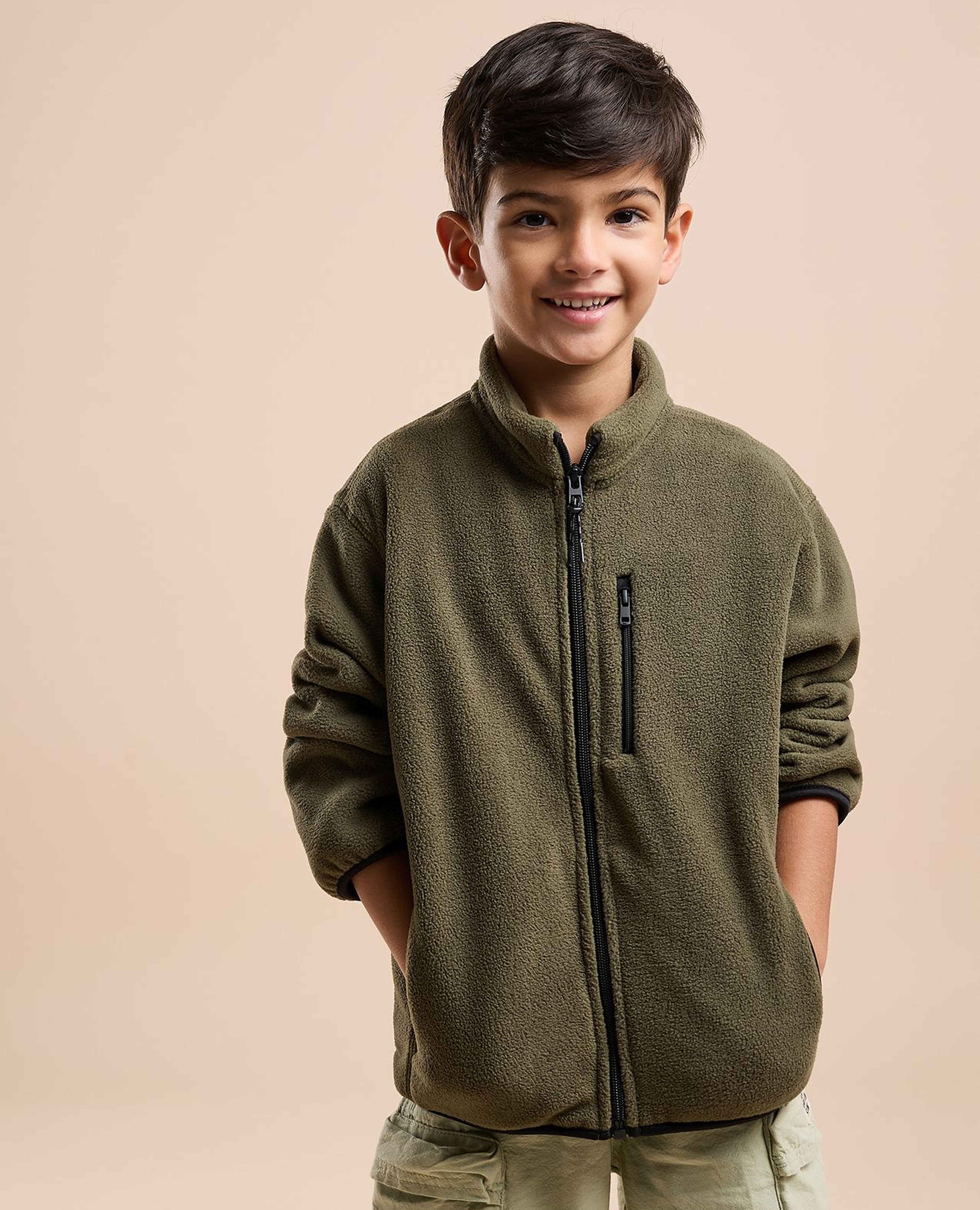 جاكيت شيربا بسحاب أمامي