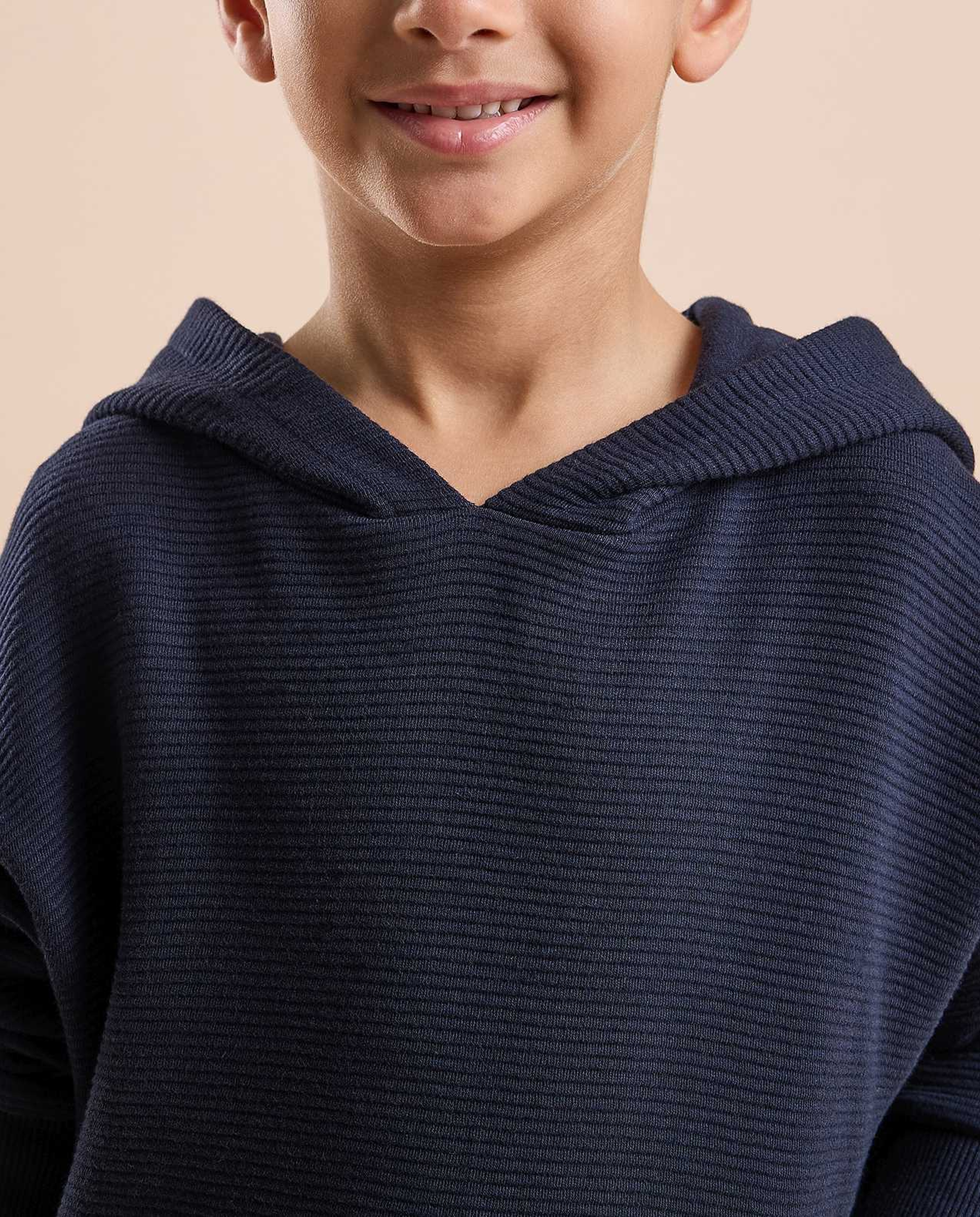 Solid Hoodie with Long Sleeves