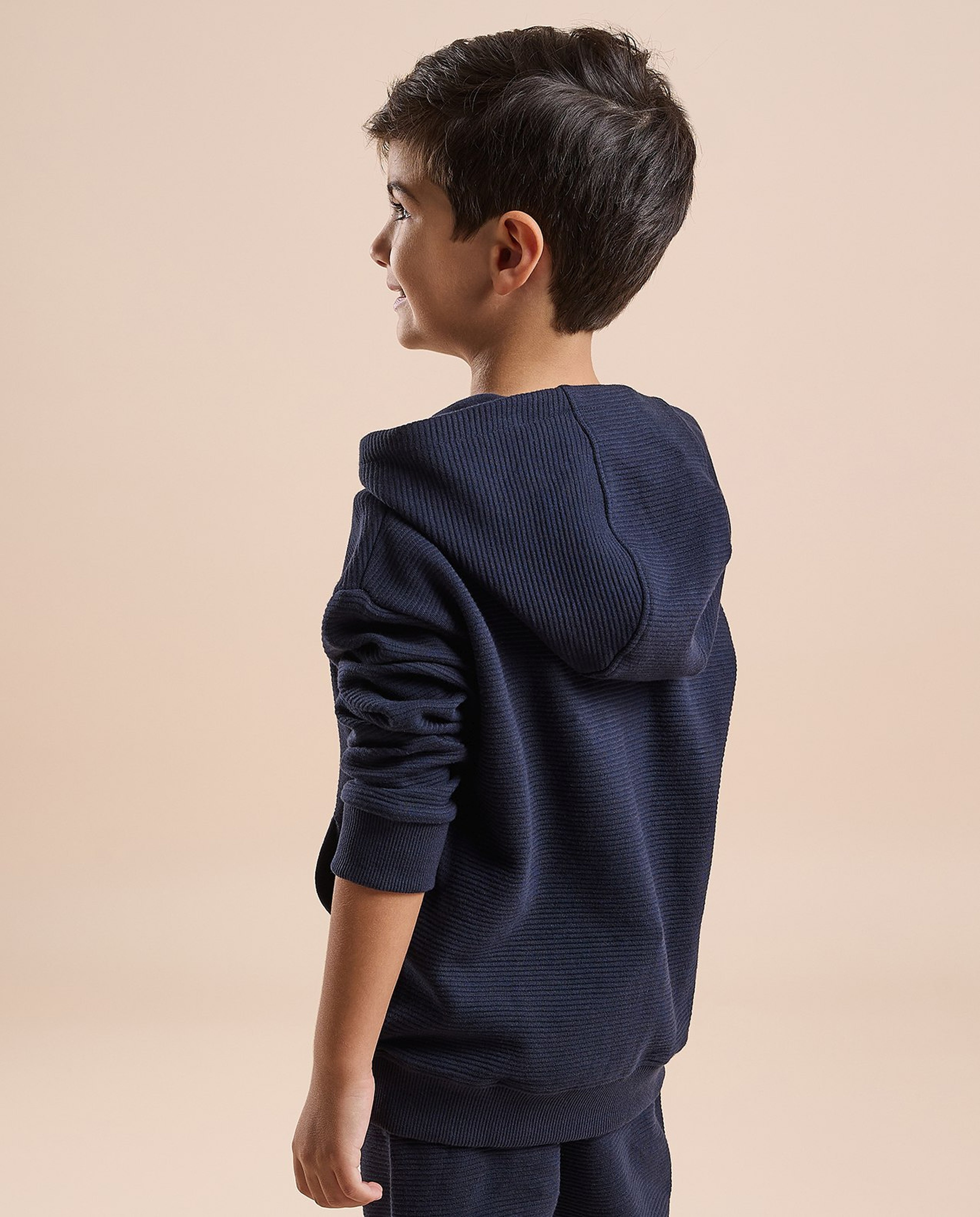 Solid Hoodie with Long Sleeves