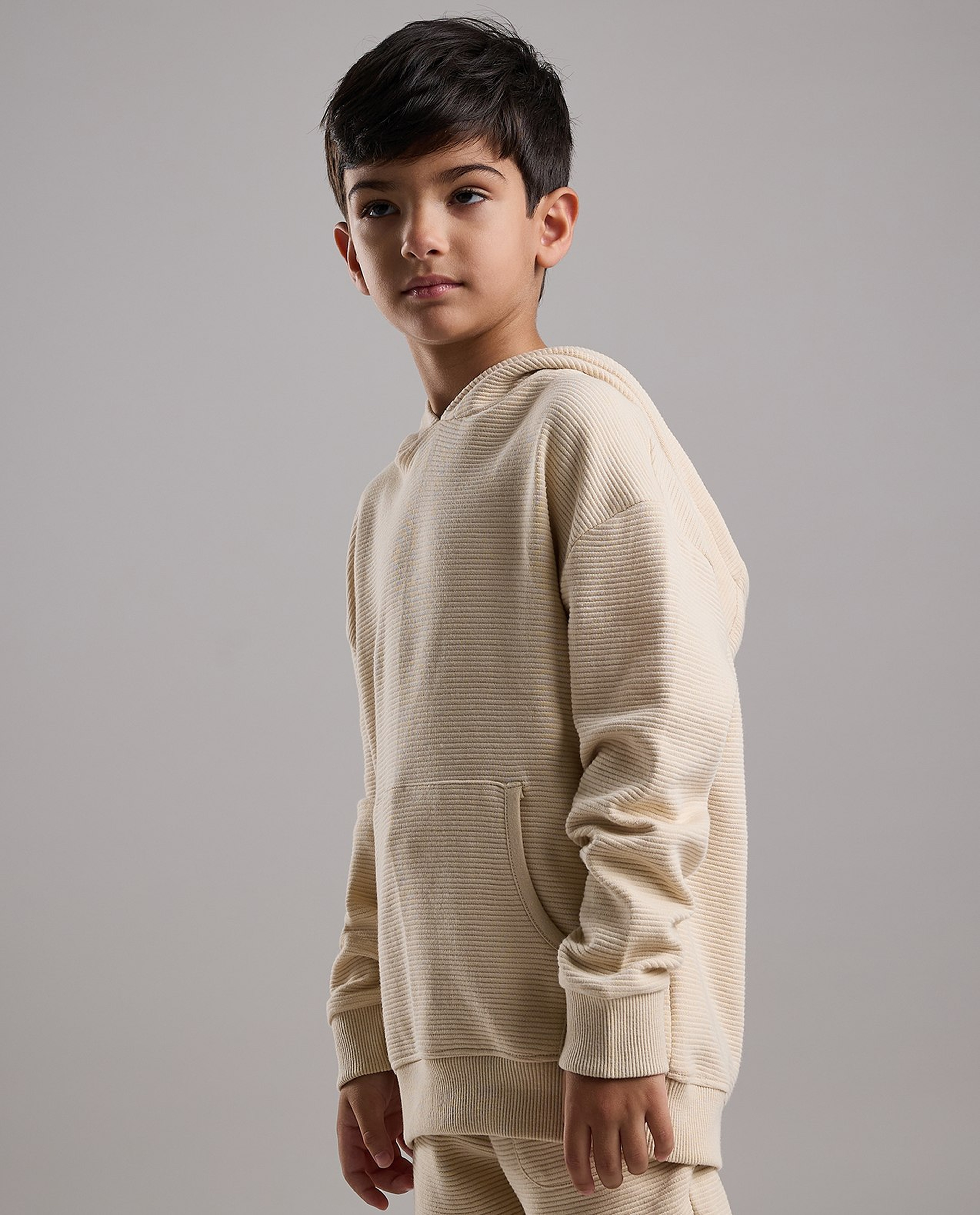 Solid Hoodie with Long Sleeves