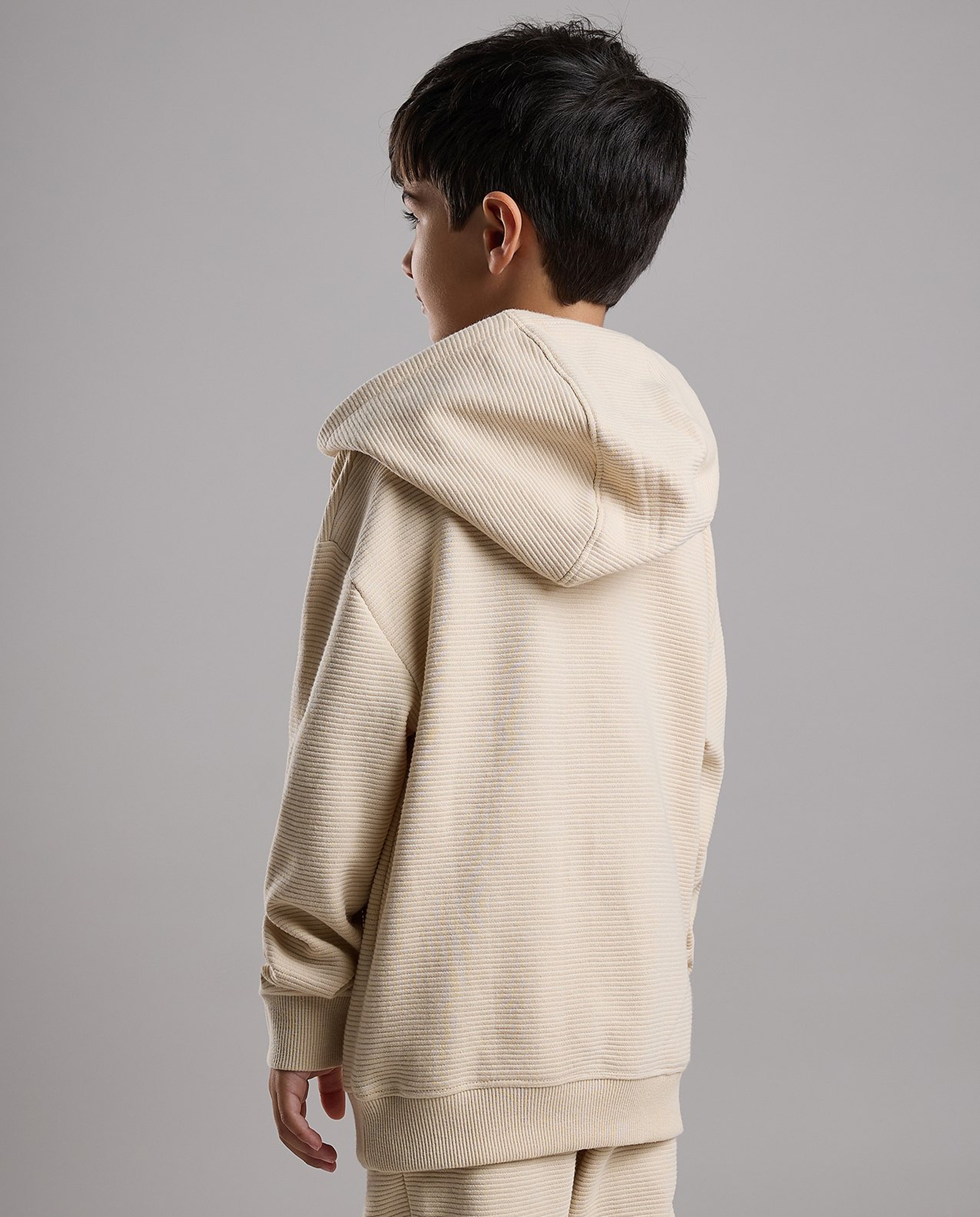 Solid Hoodie with Long Sleeves