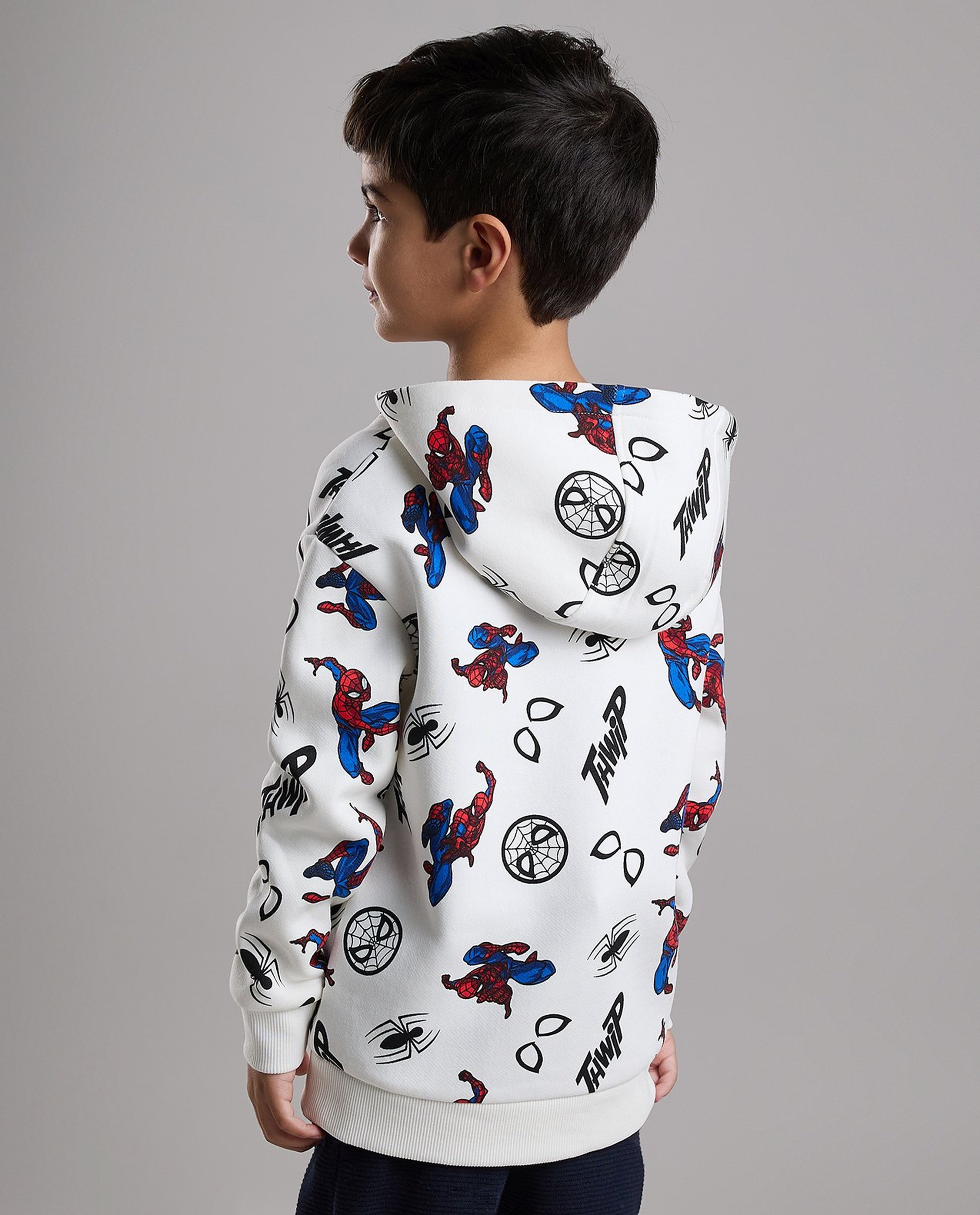 Spider-Man Hoodie with Crew Neck and Short Sleeves