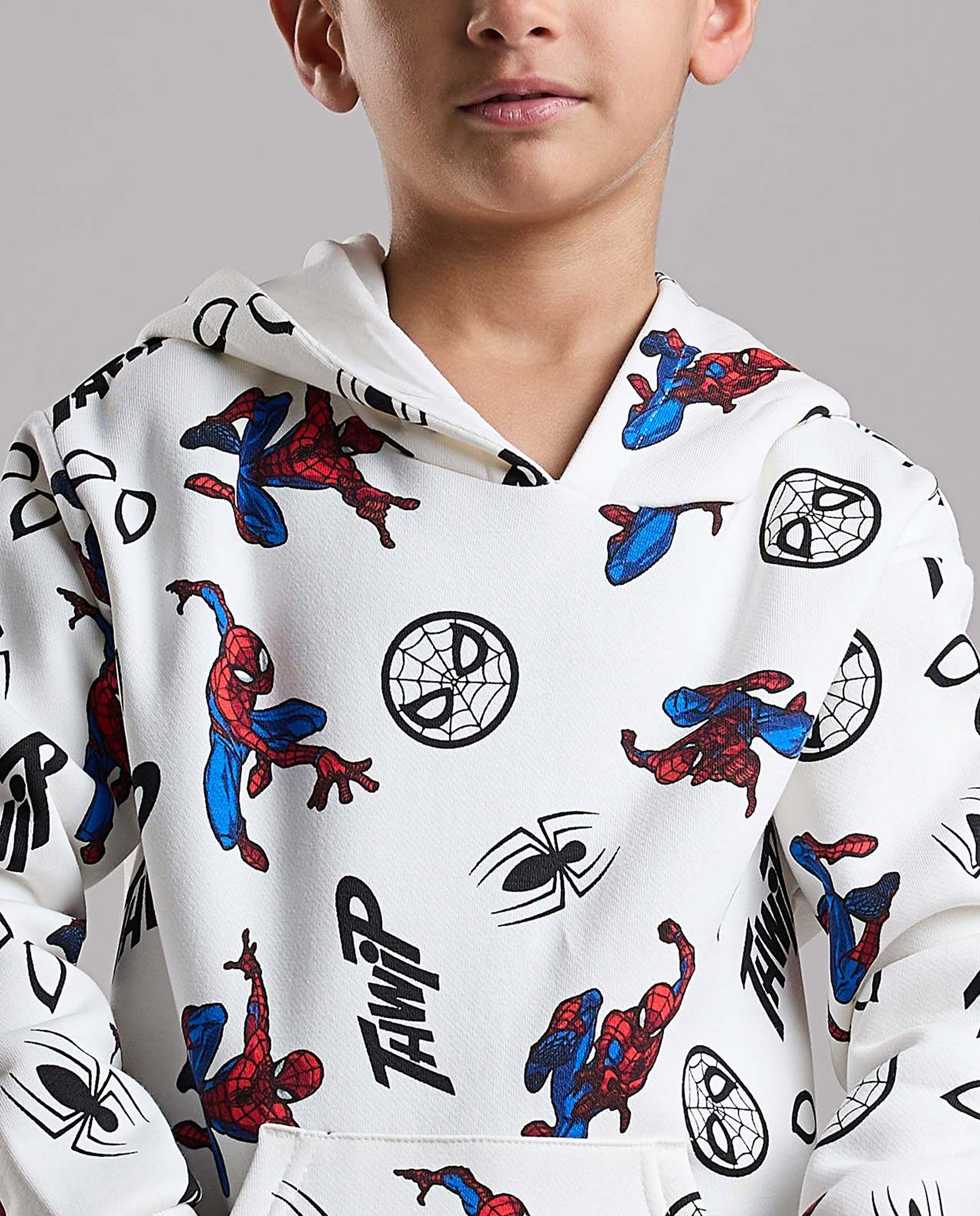 Spider-Man Hoodie with Crew Neck and Short Sleeves