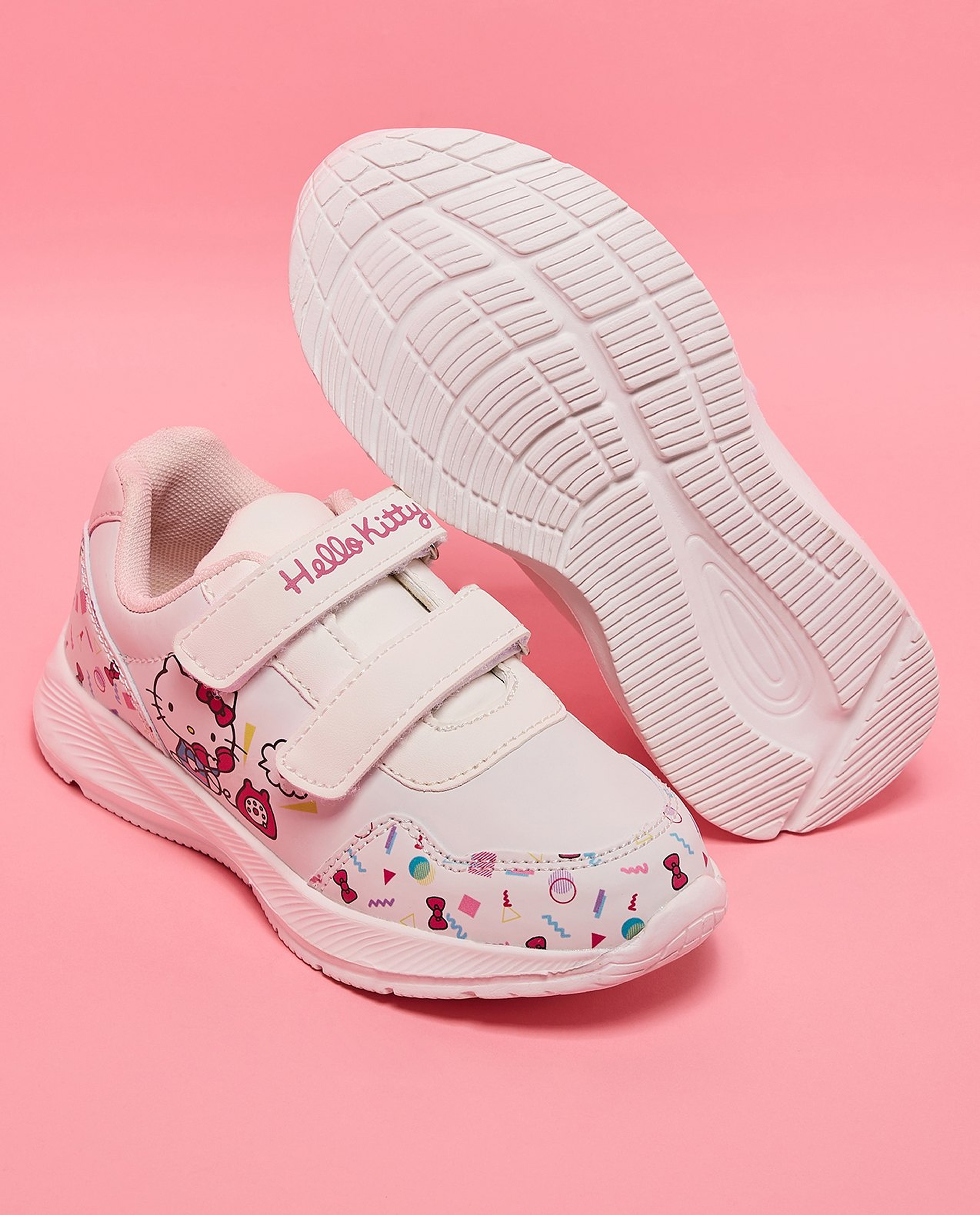 Hello Kitty Print Velcro Sneakers