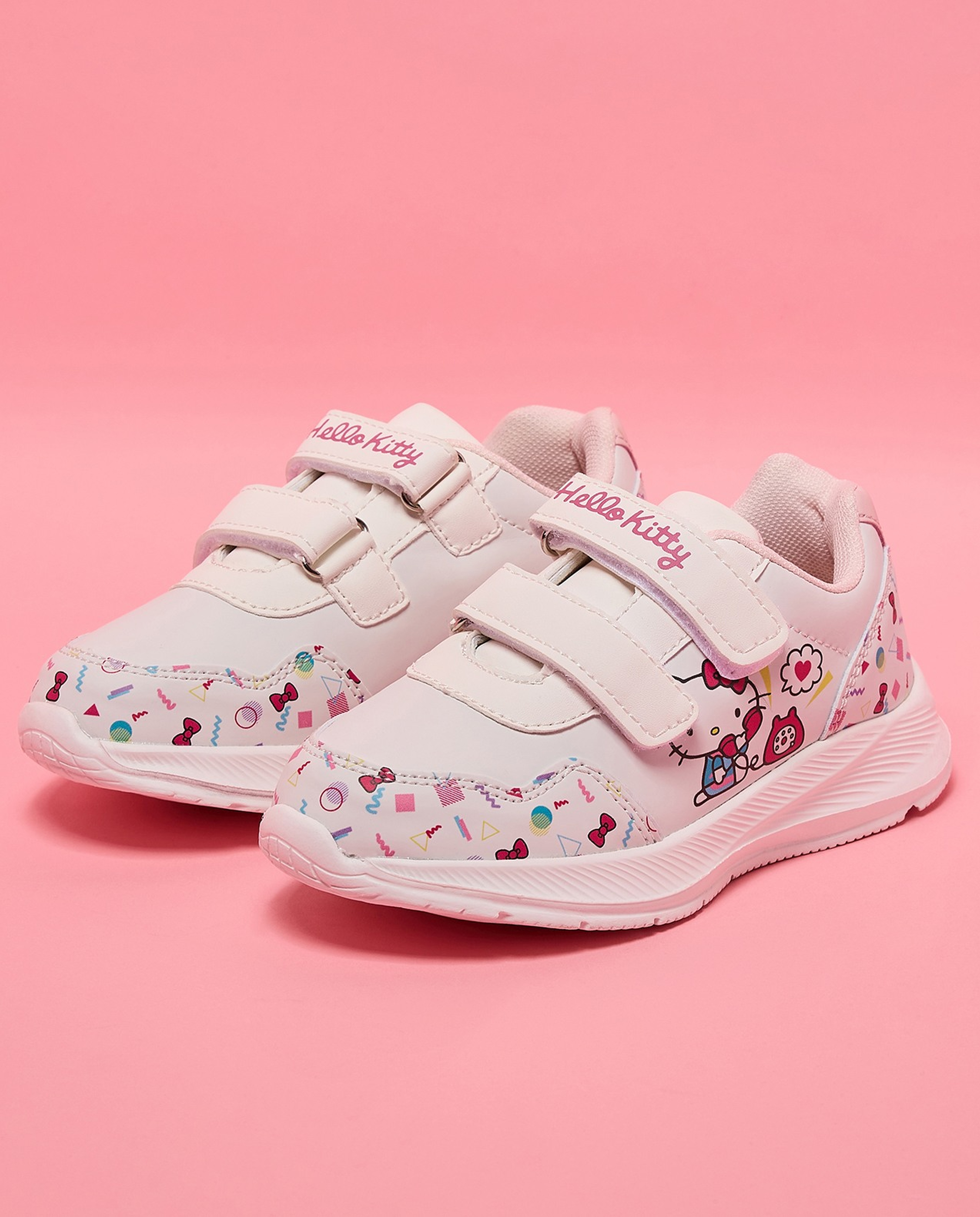 Hello Kitty Print Velcro Sneakers