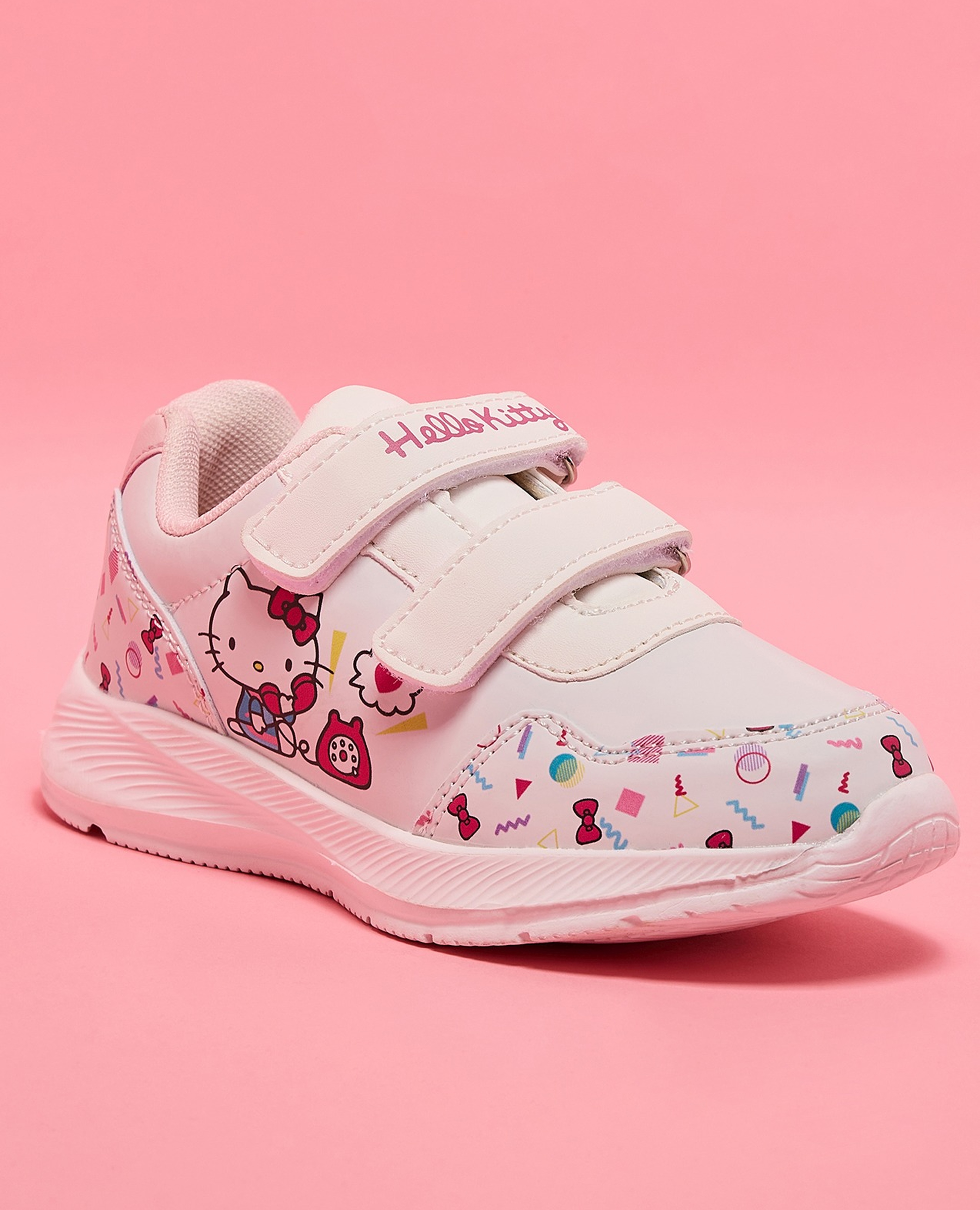 Hello Kitty Print Velcro Sneakers