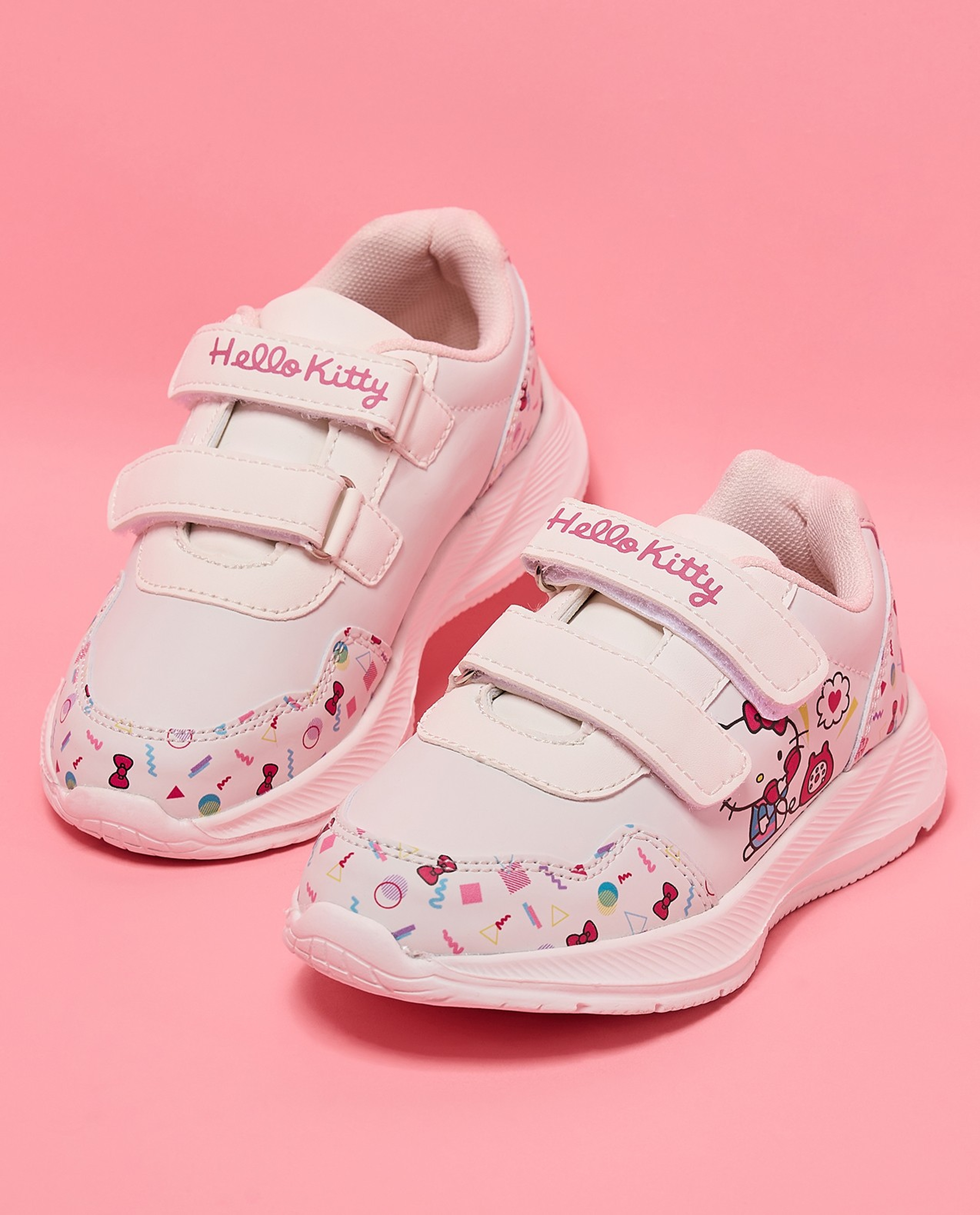 Hello Kitty Print Velcro Sneakers