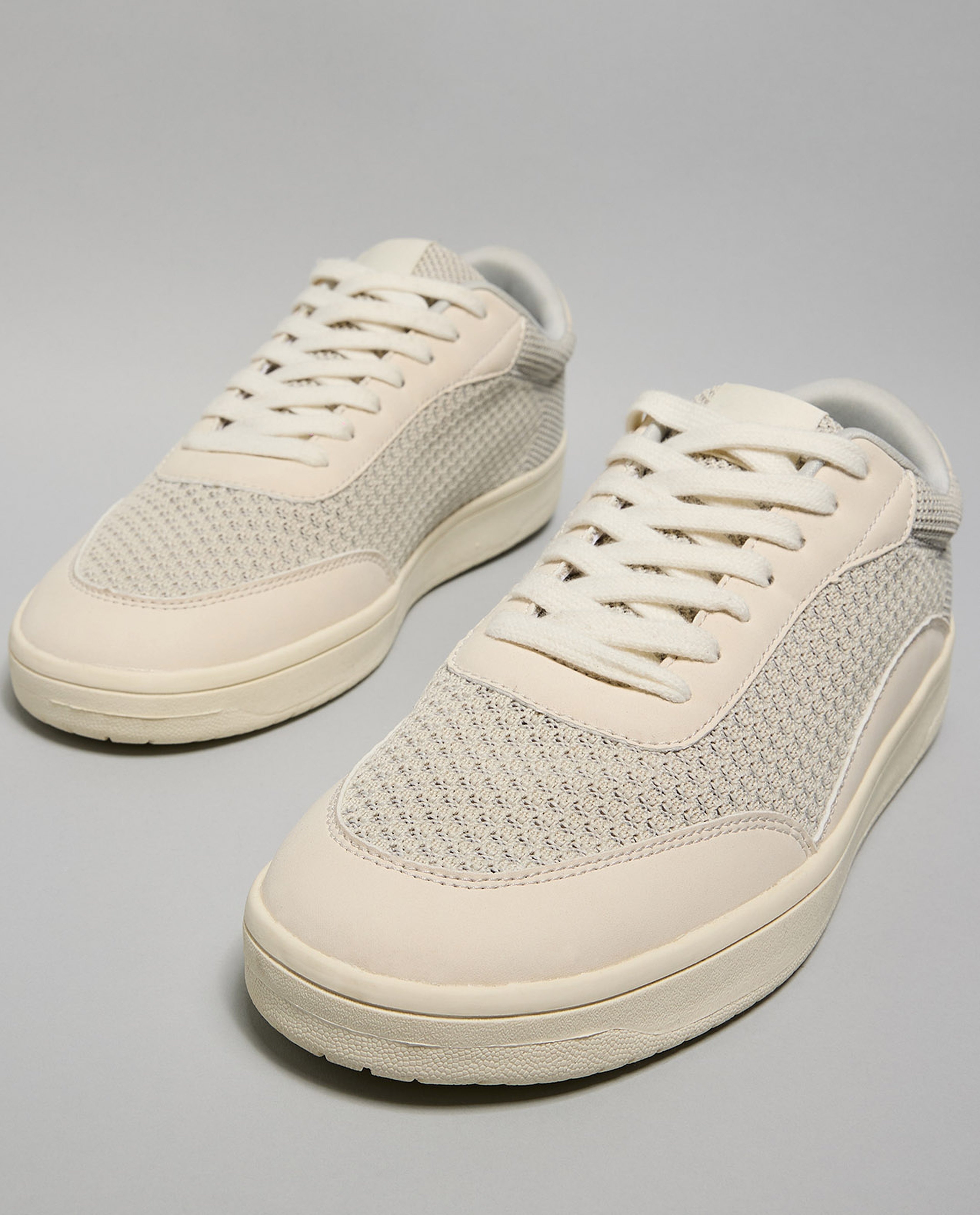 Knit Detail Low Top Sneakers