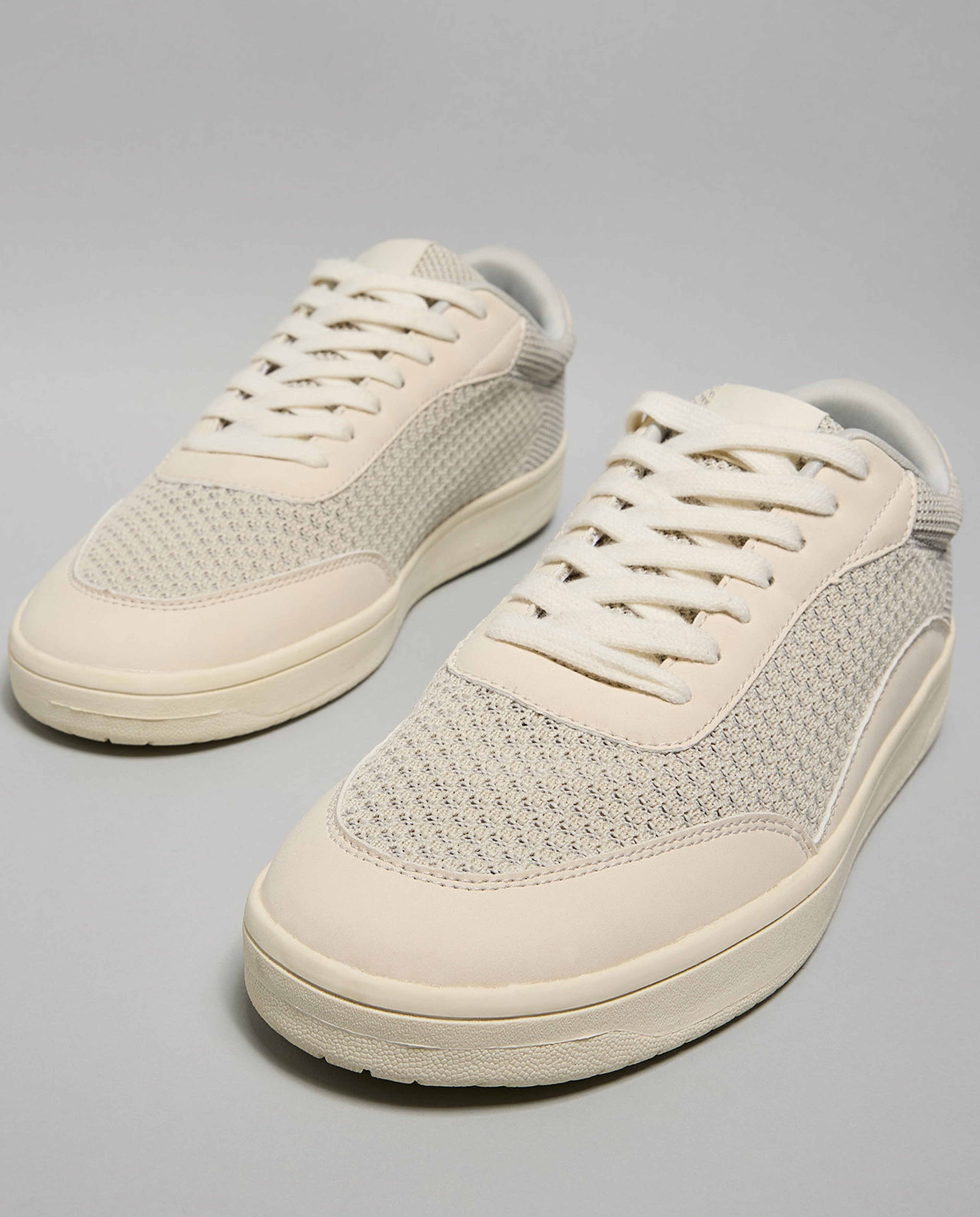 Knit Detail Low Top Sneakers