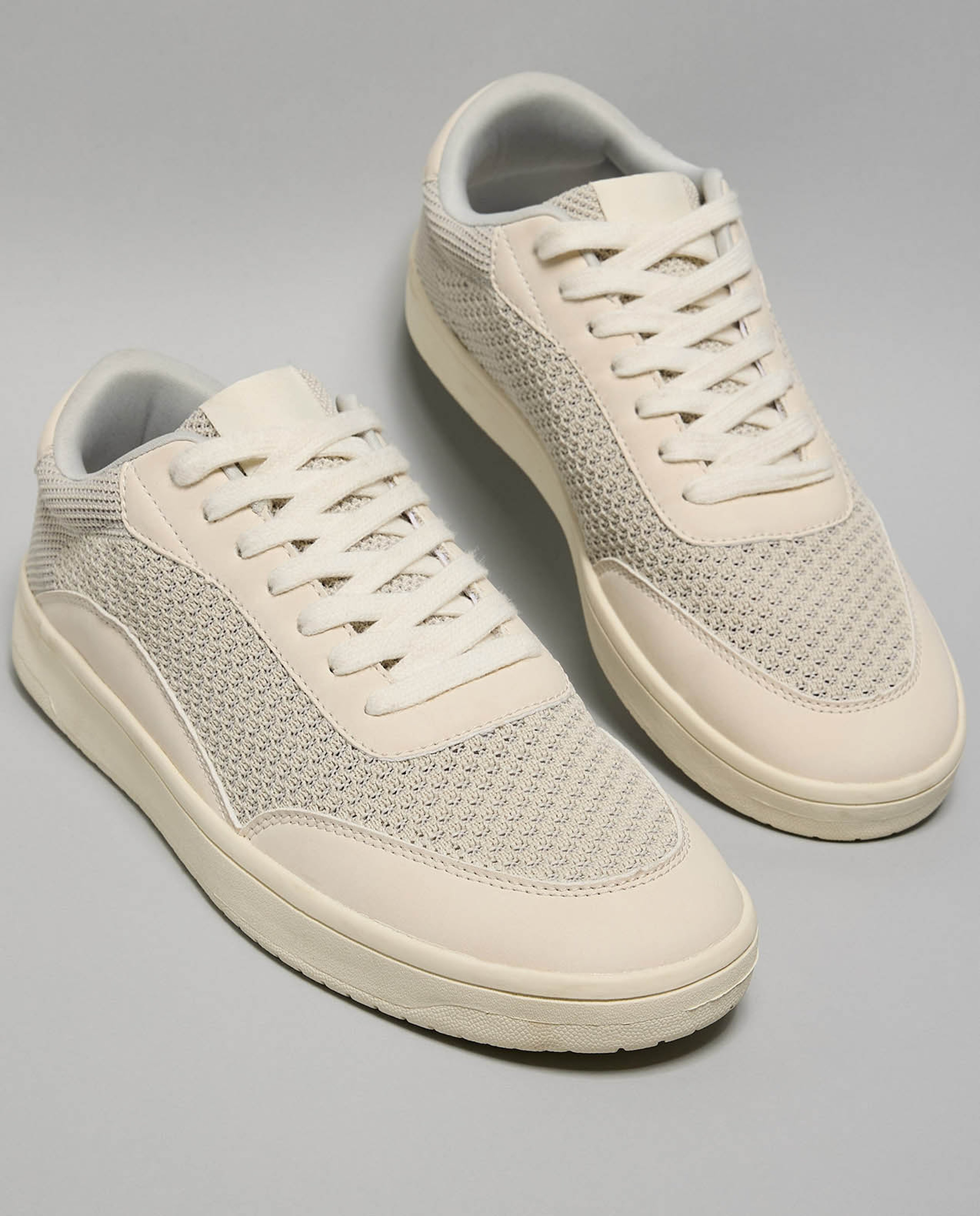 Knit Detail Low Top Sneakers