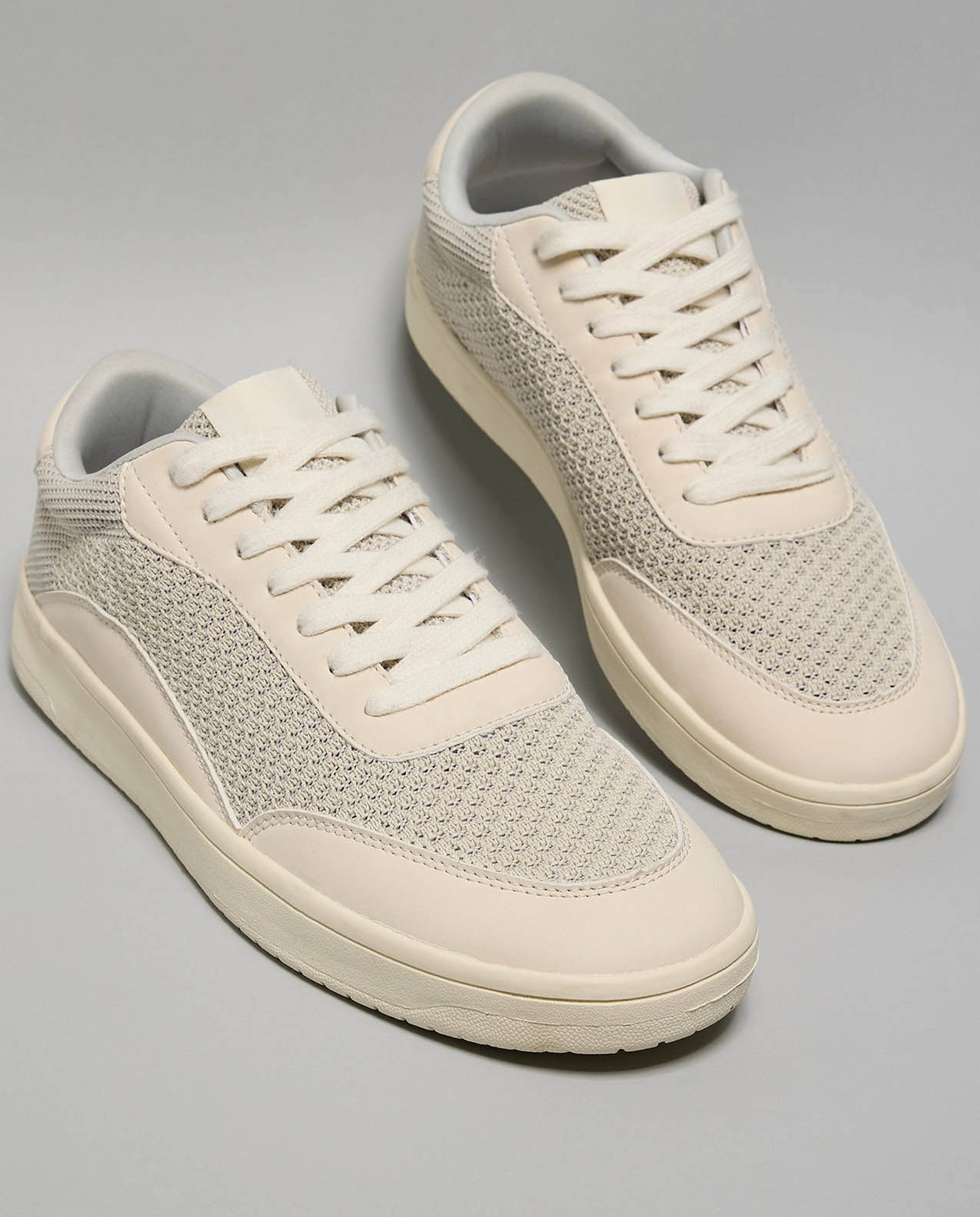 Knit Detail Low Top Sneakers