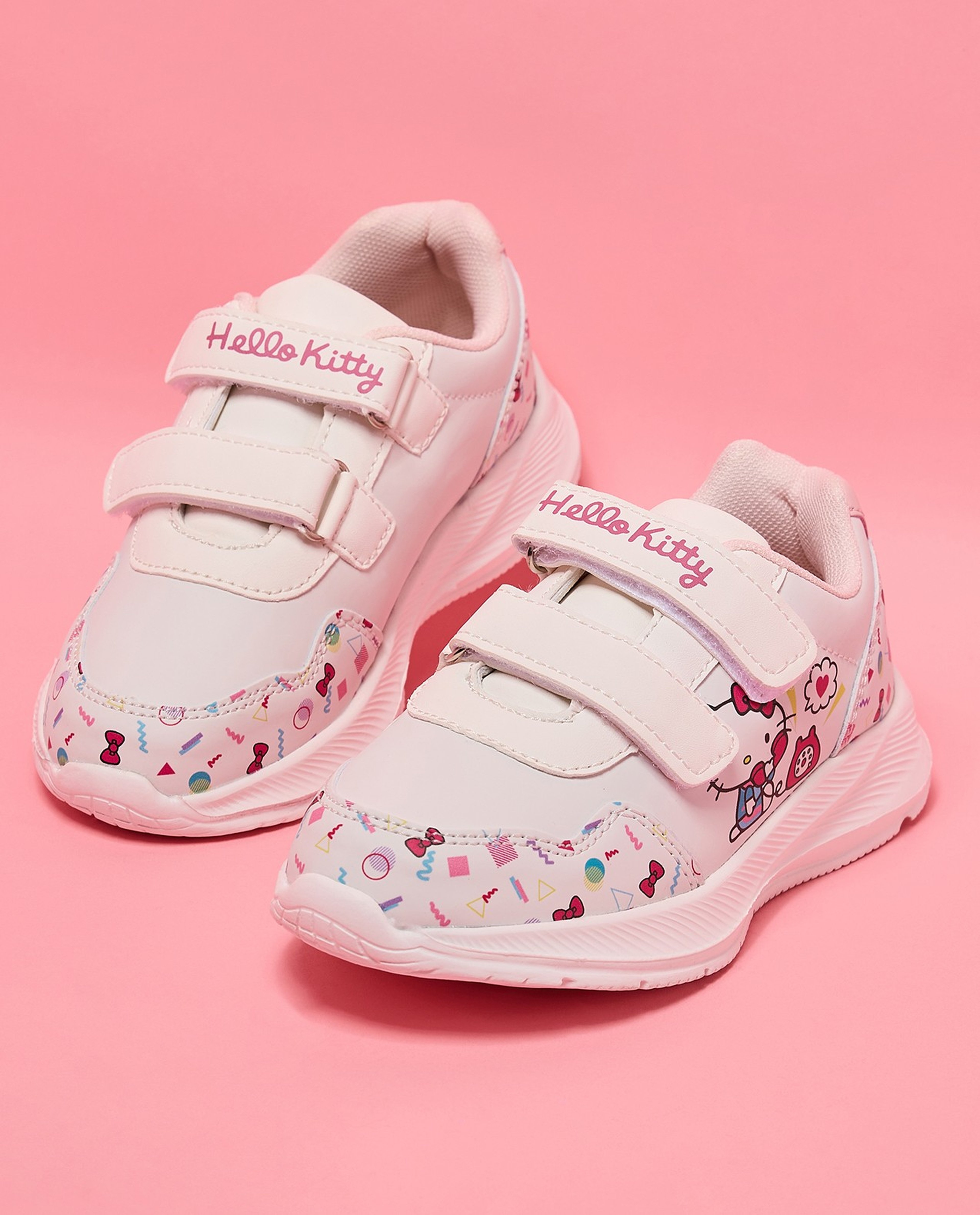 Hello Kitty Print Velcro Sneakers