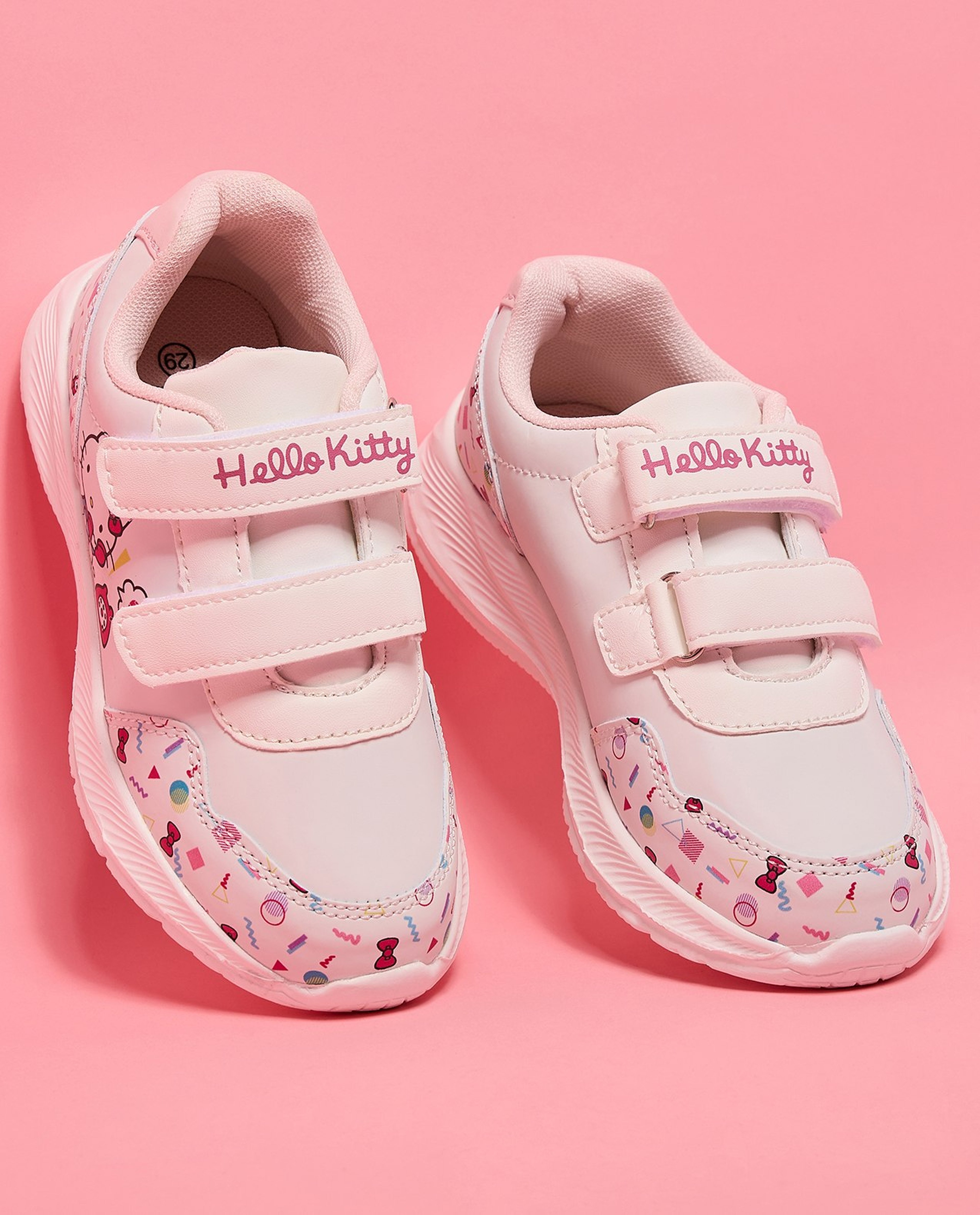 Hello Kitty Print Velcro Sneakers