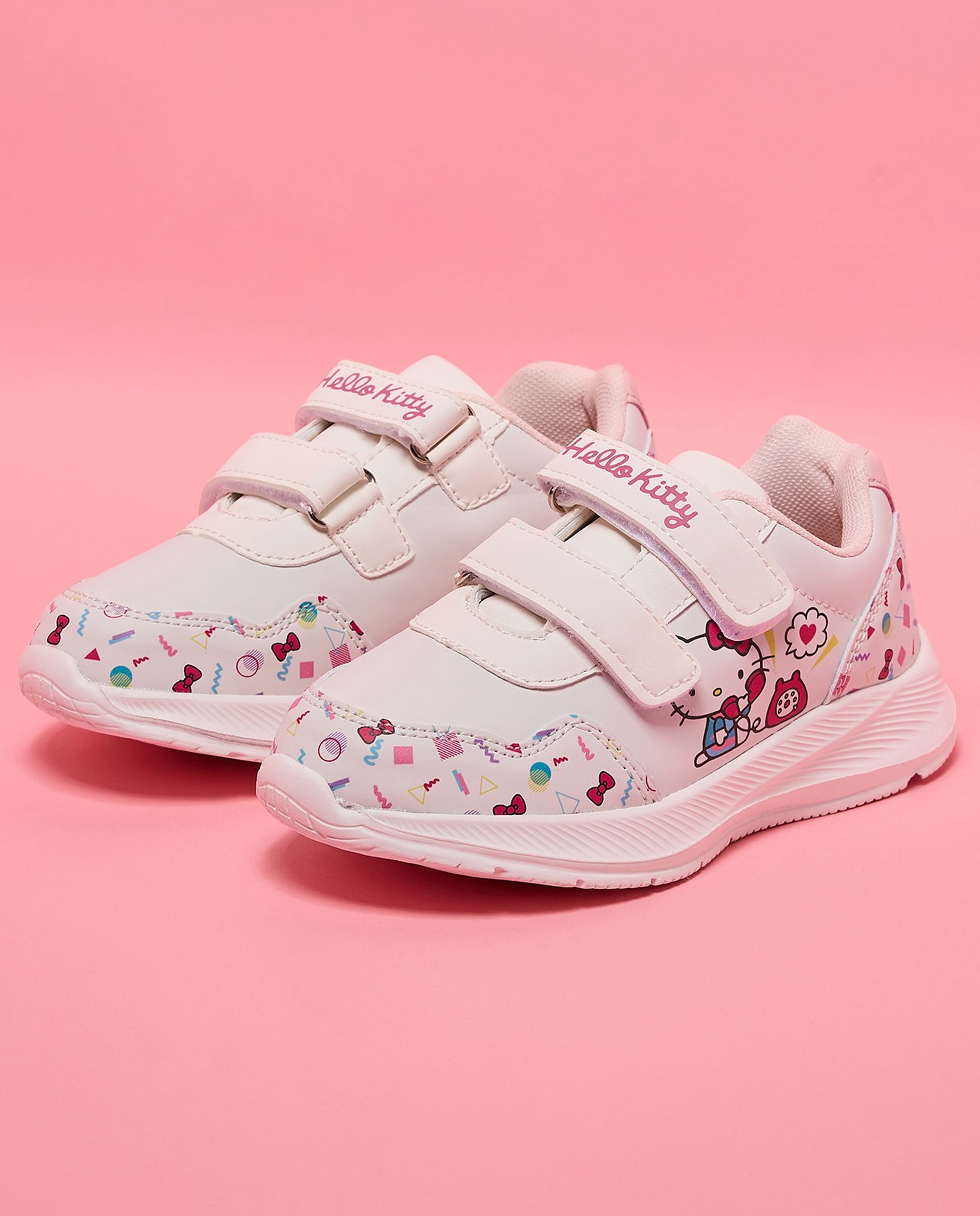 Hello Kitty Print Velcro Sneakers