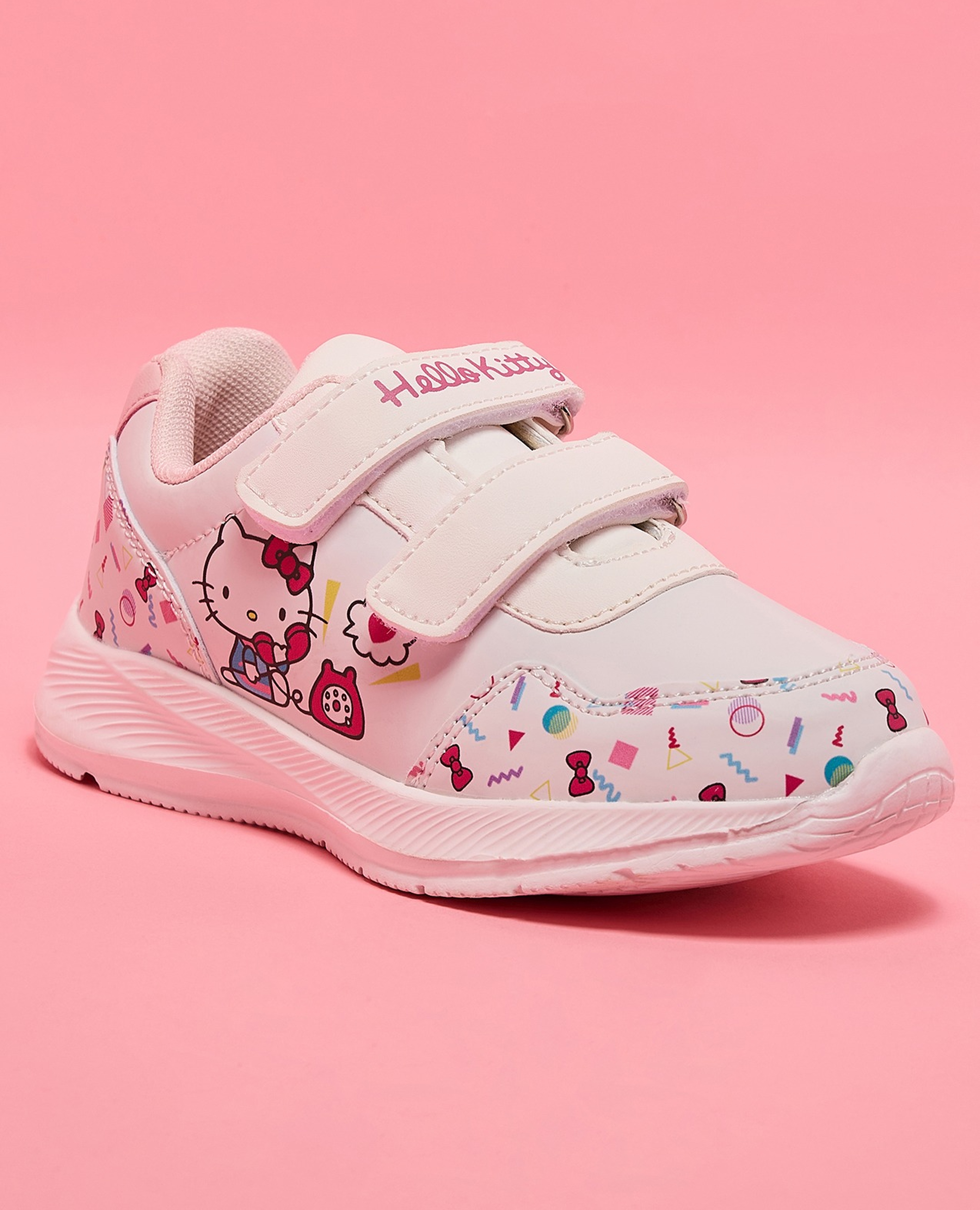 Hello Kitty Print Velcro Sneakers