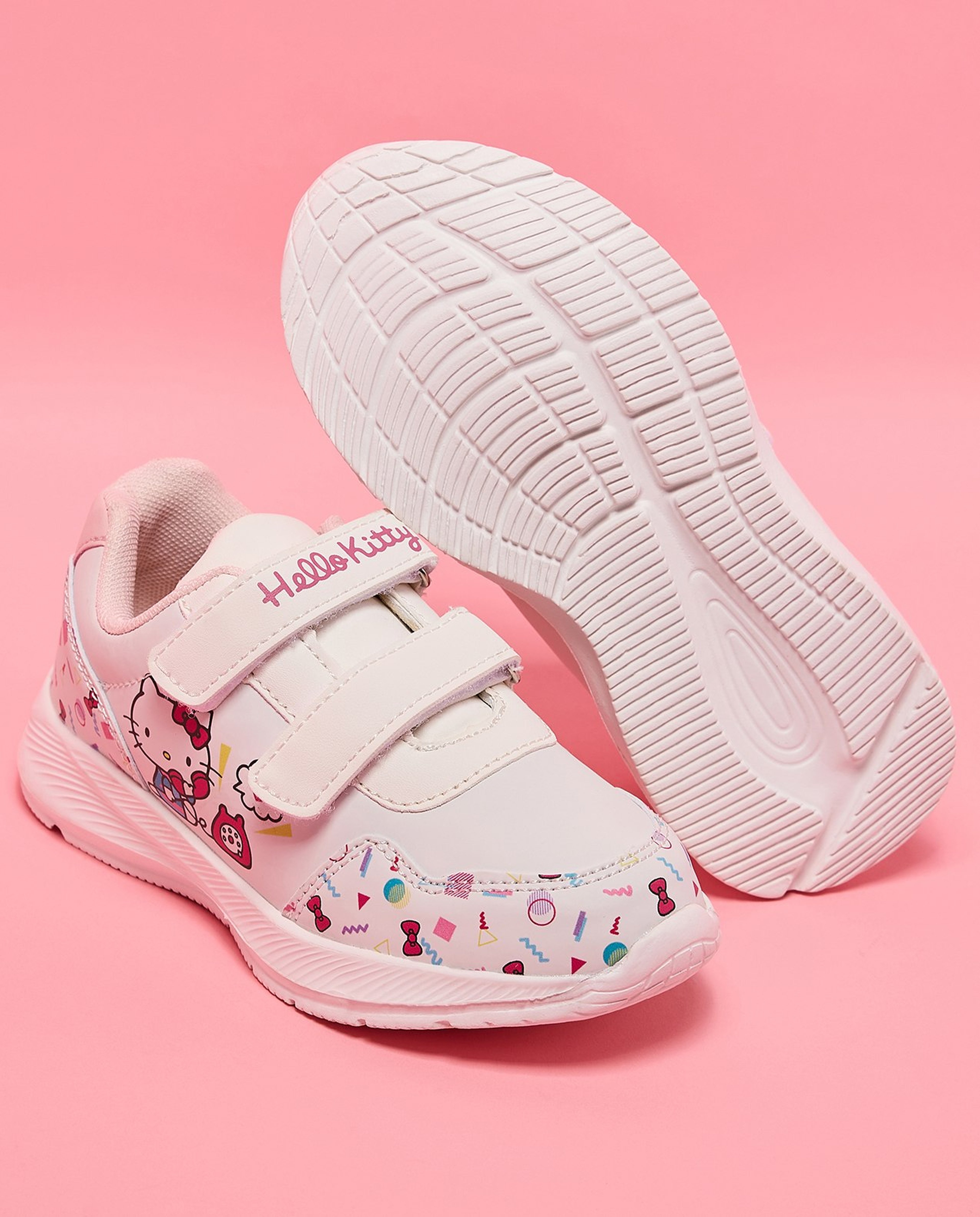 Hello Kitty Print Velcro Sneakers