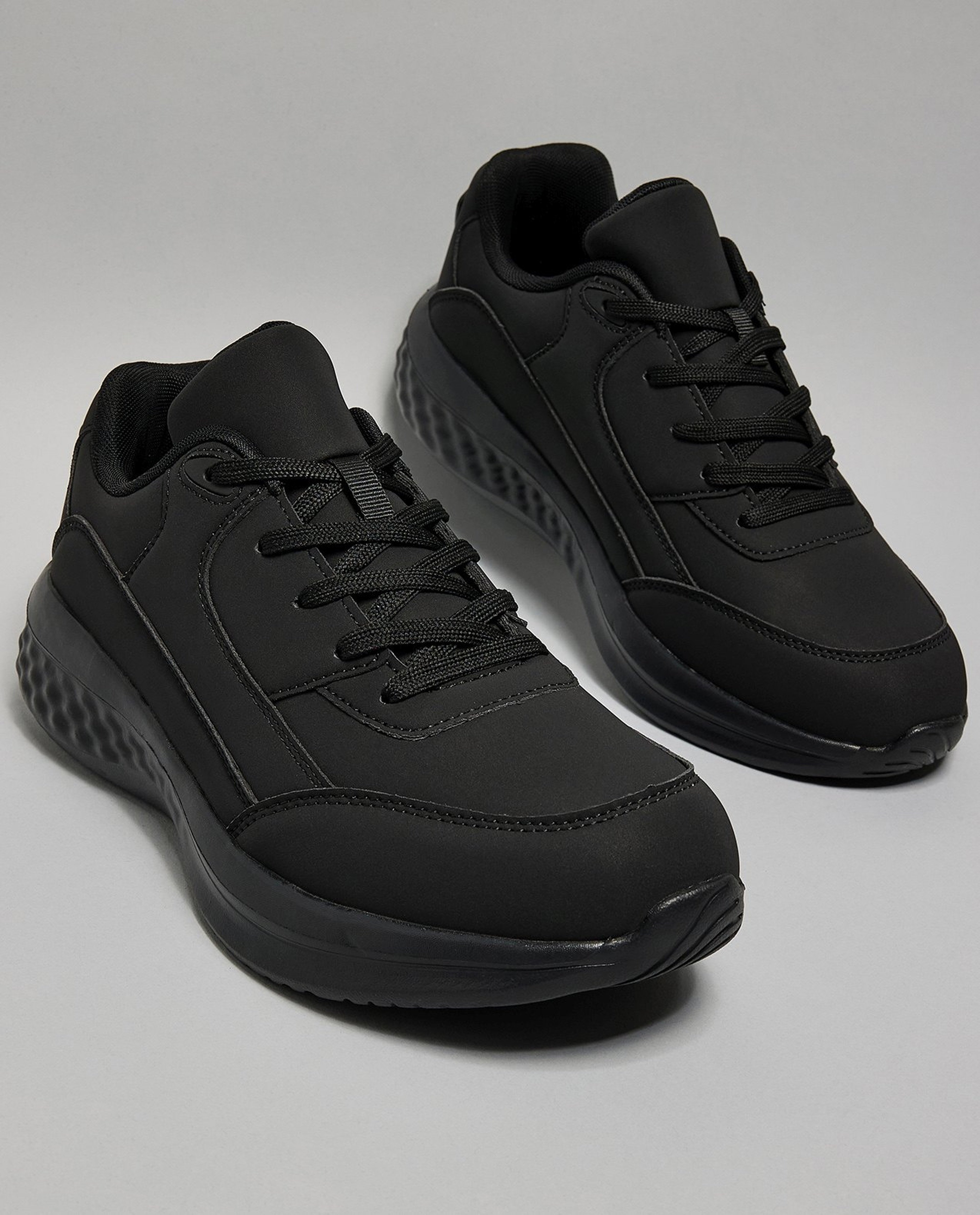 Solid Lace Up Sneakers