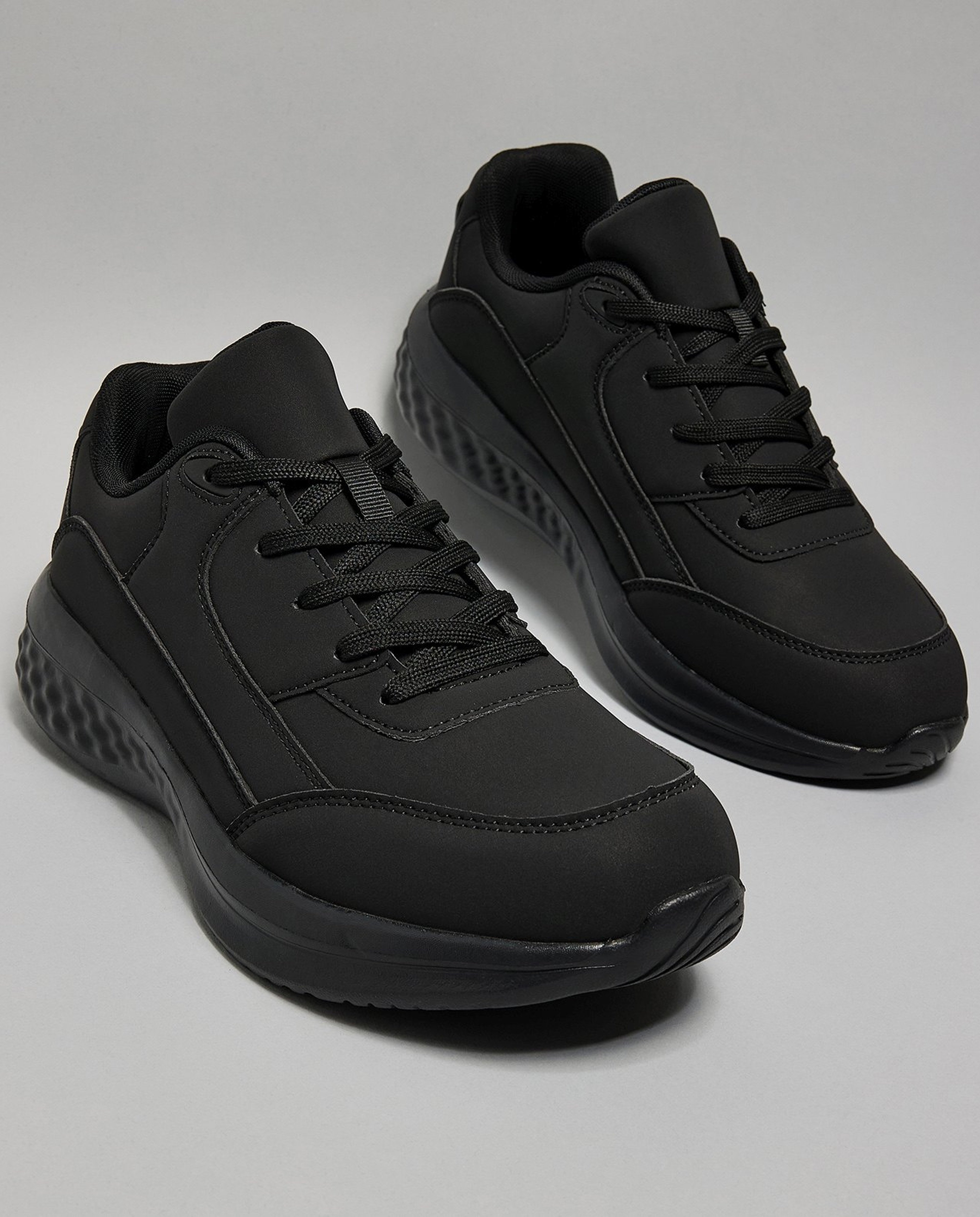 Solid Lace Up Sneakers